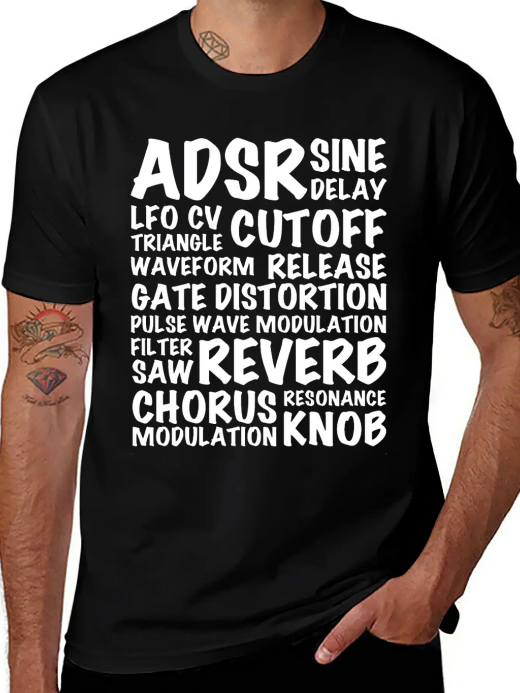 Reverb Synthesizer Music Musician Keyboard Relaxed Everyday Tee – Lightweight And Durable Cotton