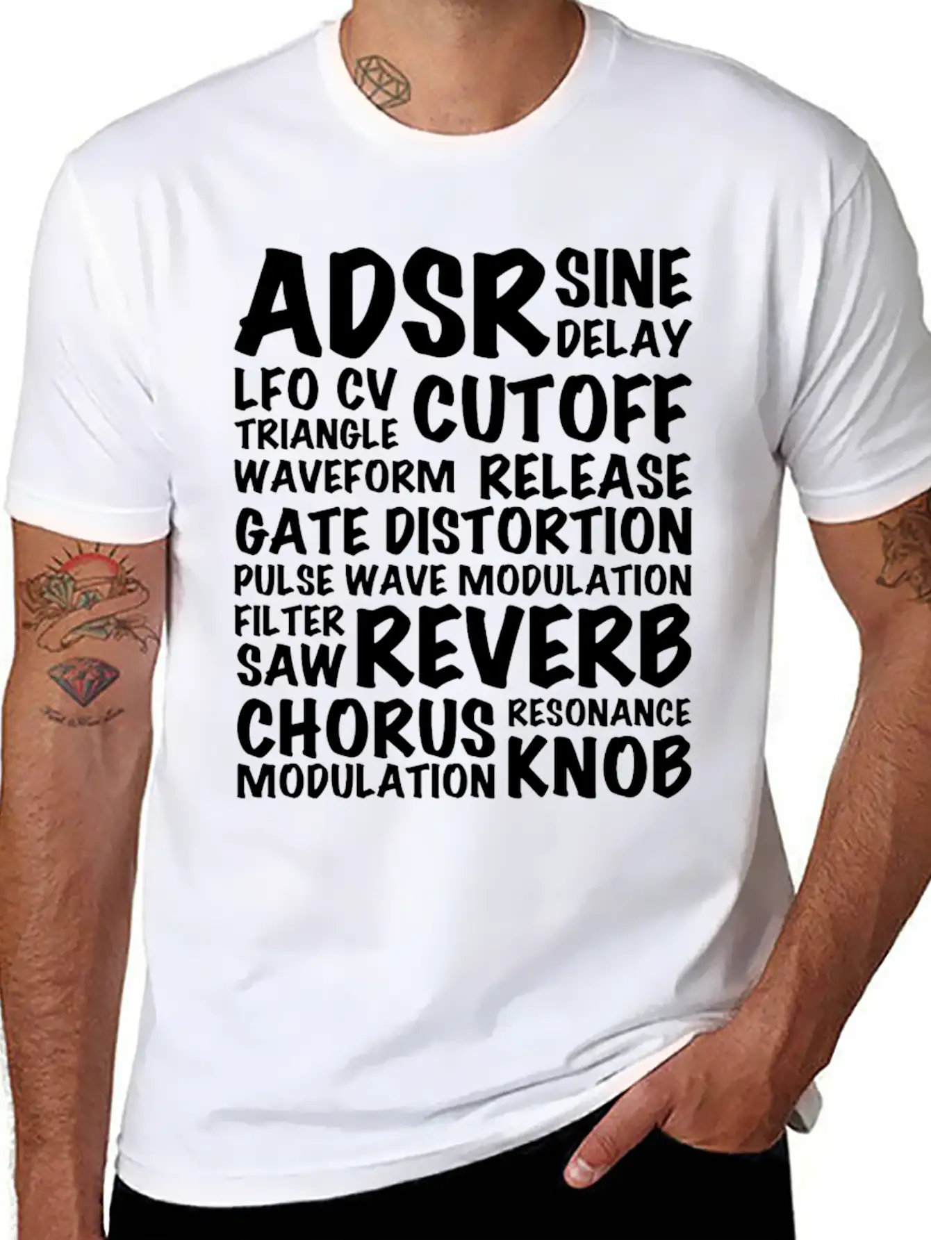Reverb Synthesizer Music Musician Keyboard Relaxed Everyday Tee – Lightweight And Durable Cotton