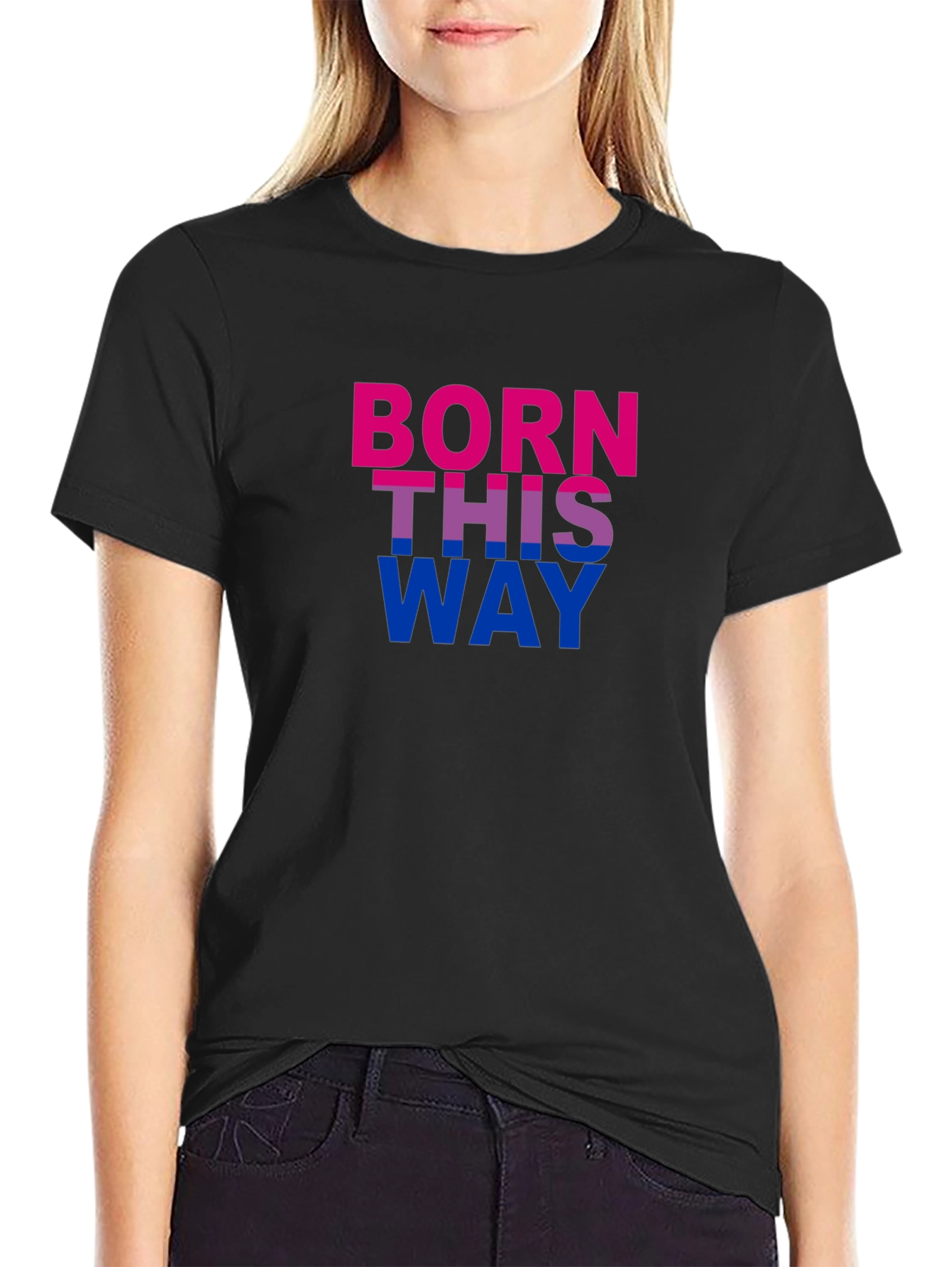 Born This Way Pride T-Shirt - Bold Bisexual Colors