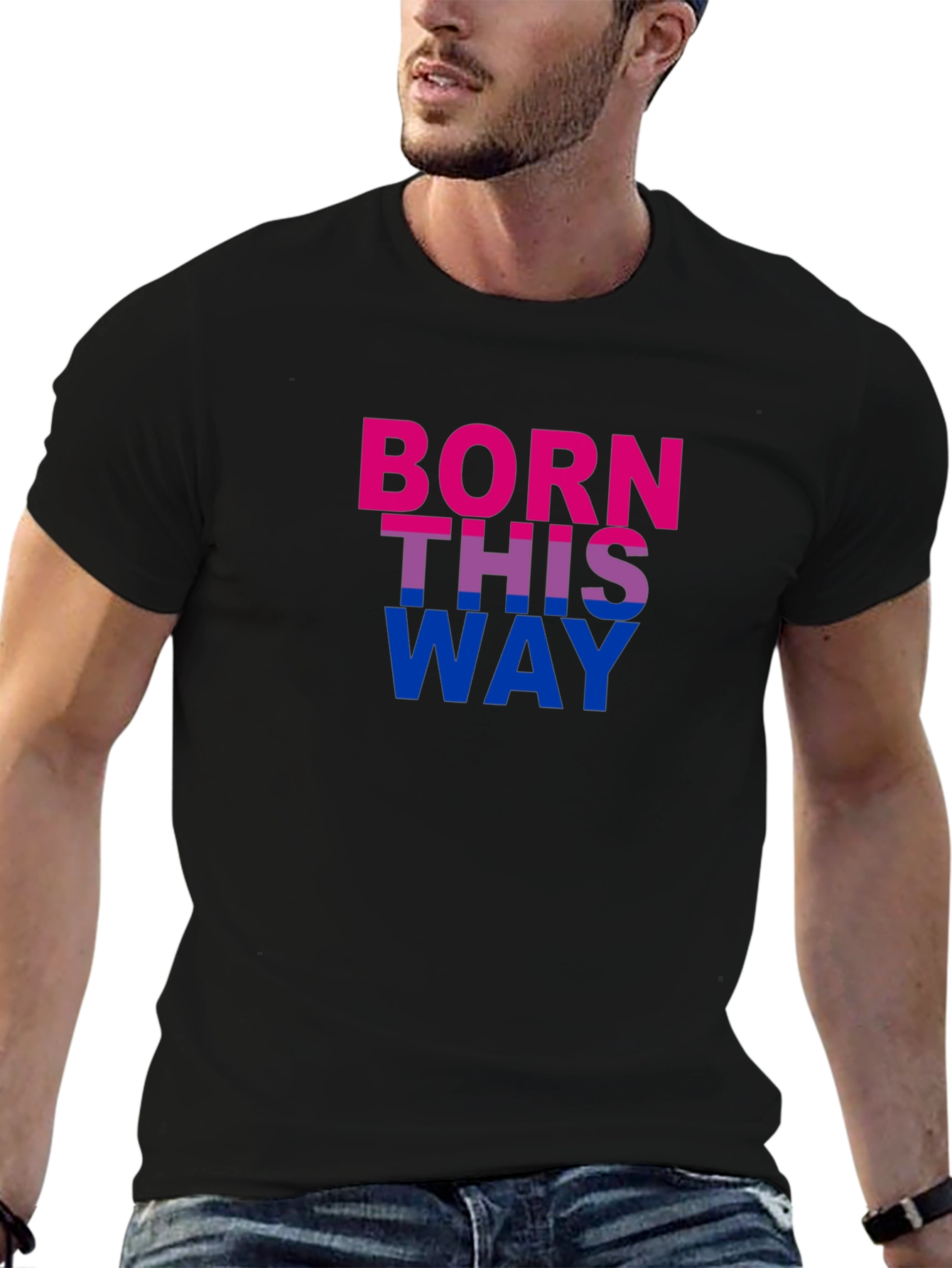 Born This Way Pride T-Shirt - Bold Bisexual Colors