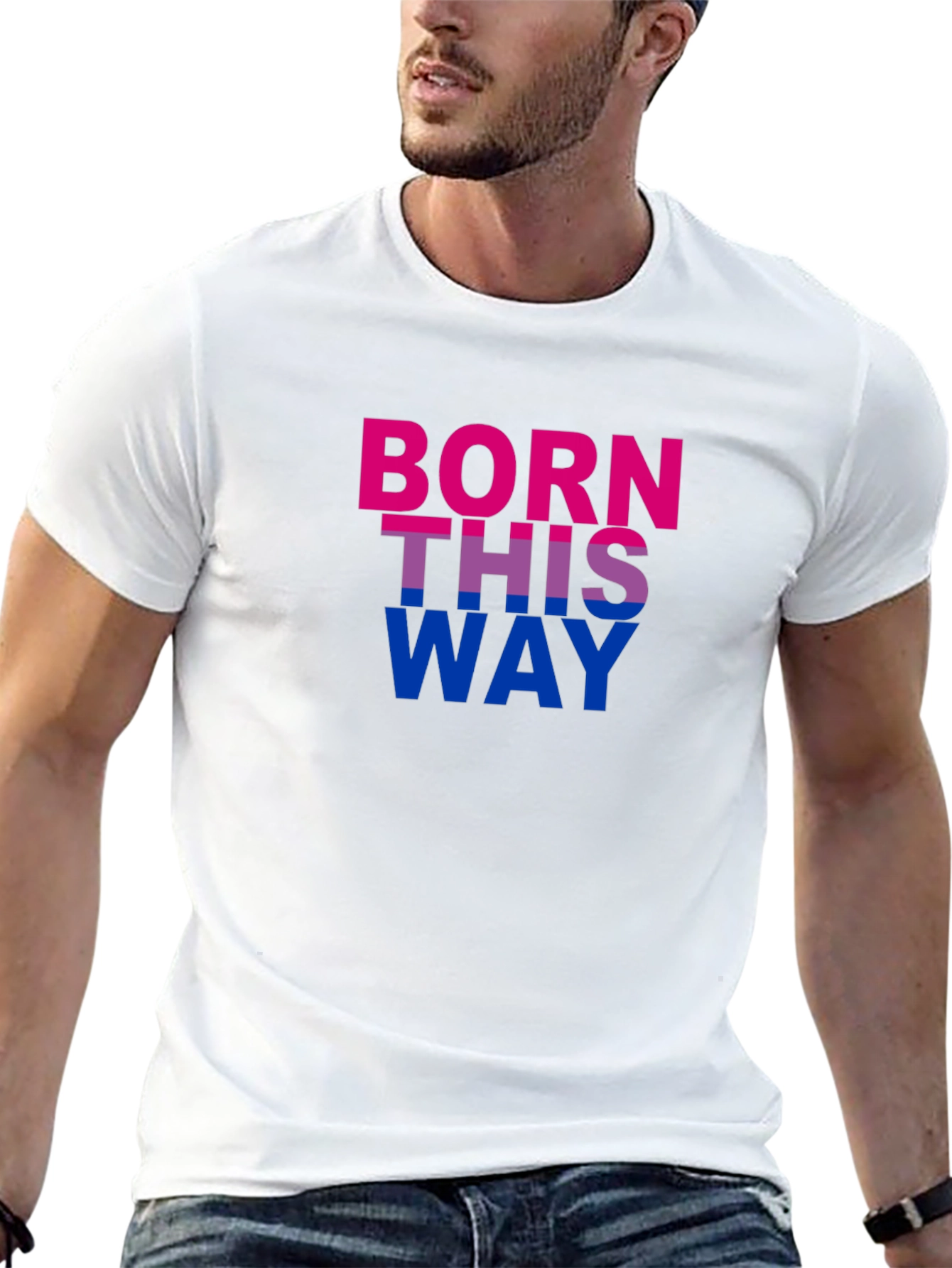 Born This Way Pride T-Shirt - Bold Bisexual Colors