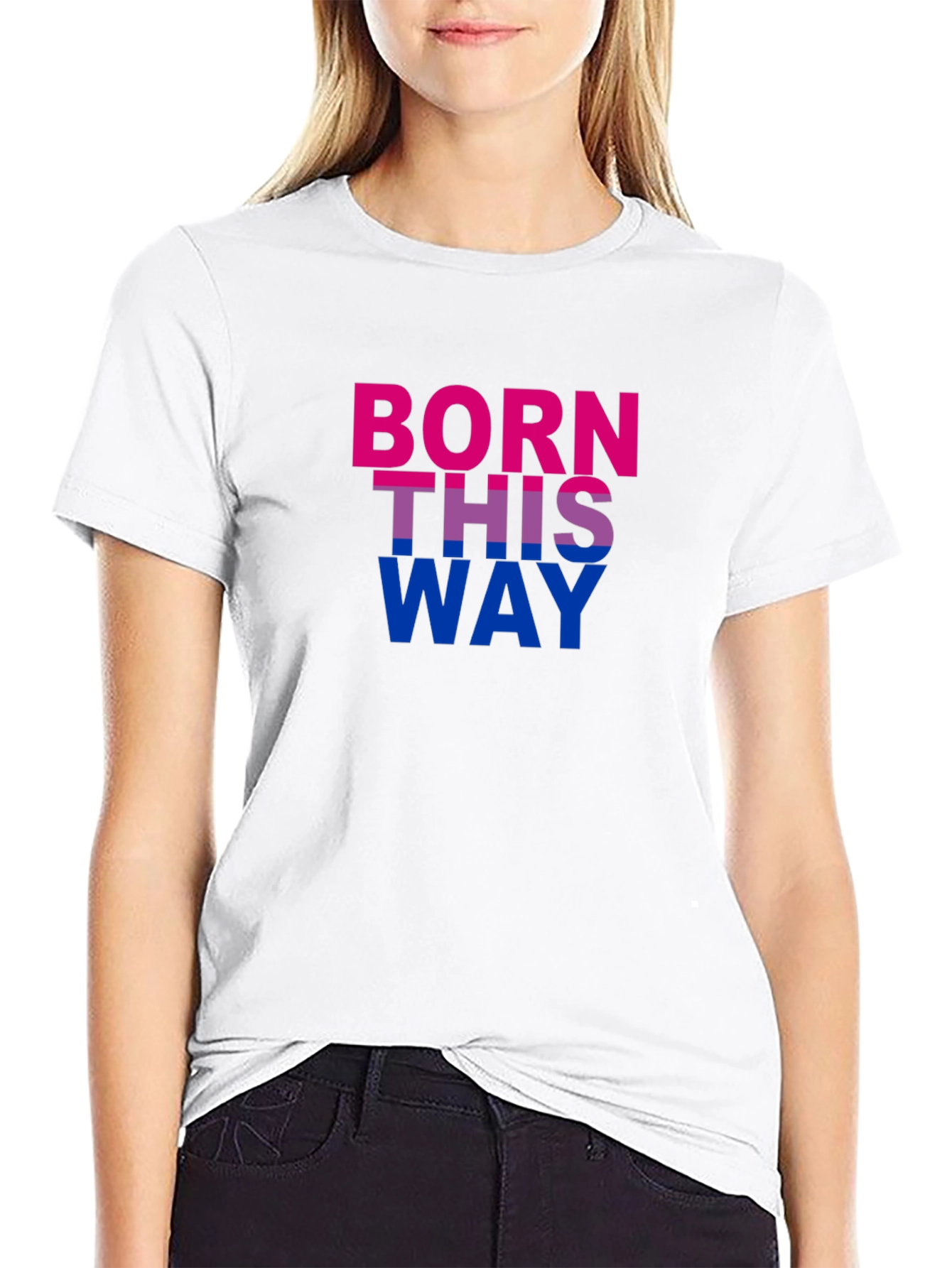 Born This Way Pride T-Shirt - Bold Bisexual Colors