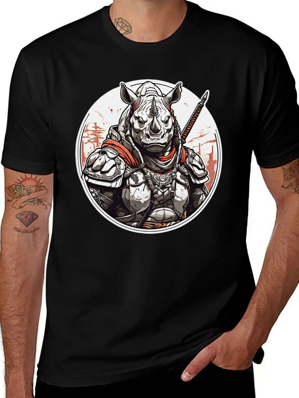 Rhino Design Clothing Apparel T-shirts Stylish Everyday T-Shirt – Unisex Basic Cotton Tee