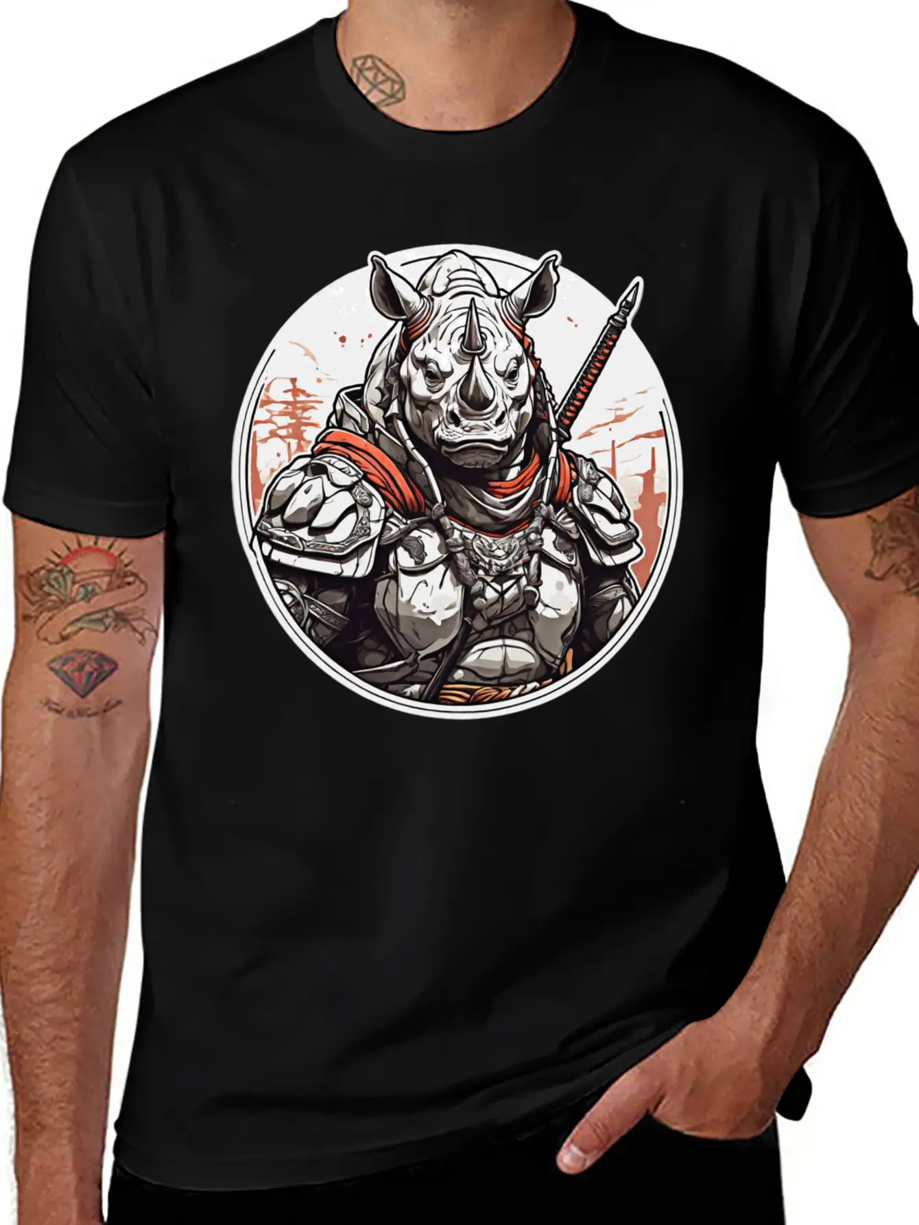 Rhino Design Clothing Apparel T-shirts Stylish Everyday T-Shirt – Unisex Basic Cotton Tee