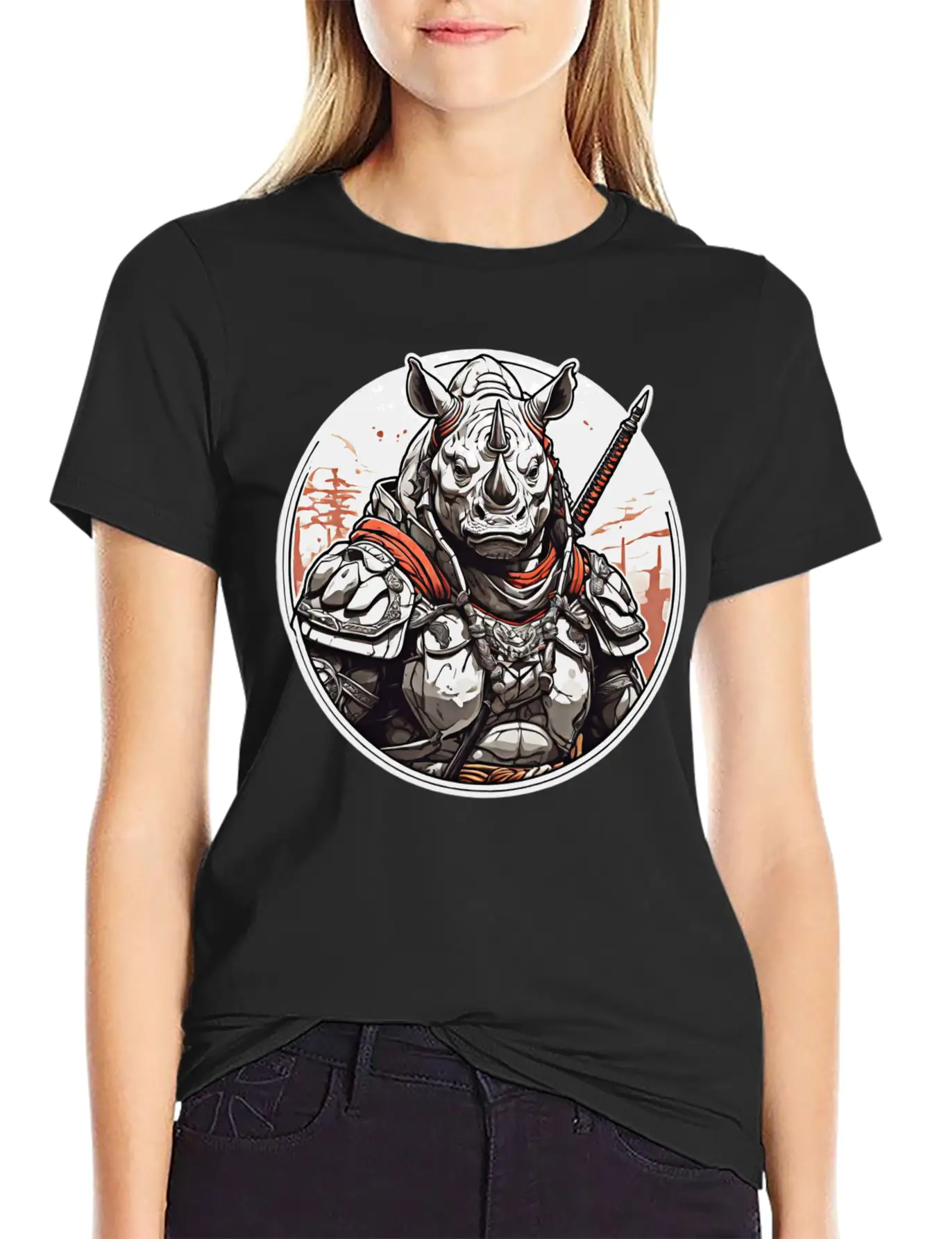 Rhino Design Clothing Apparel T-shirts Stylish Everyday T-Shirt – Unisex Basic Cotton Tee