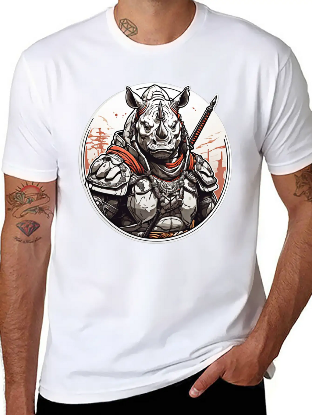 Rhino Design Clothing Apparel T-shirts Stylish Everyday T-Shirt – Unisex Basic Cotton Tee