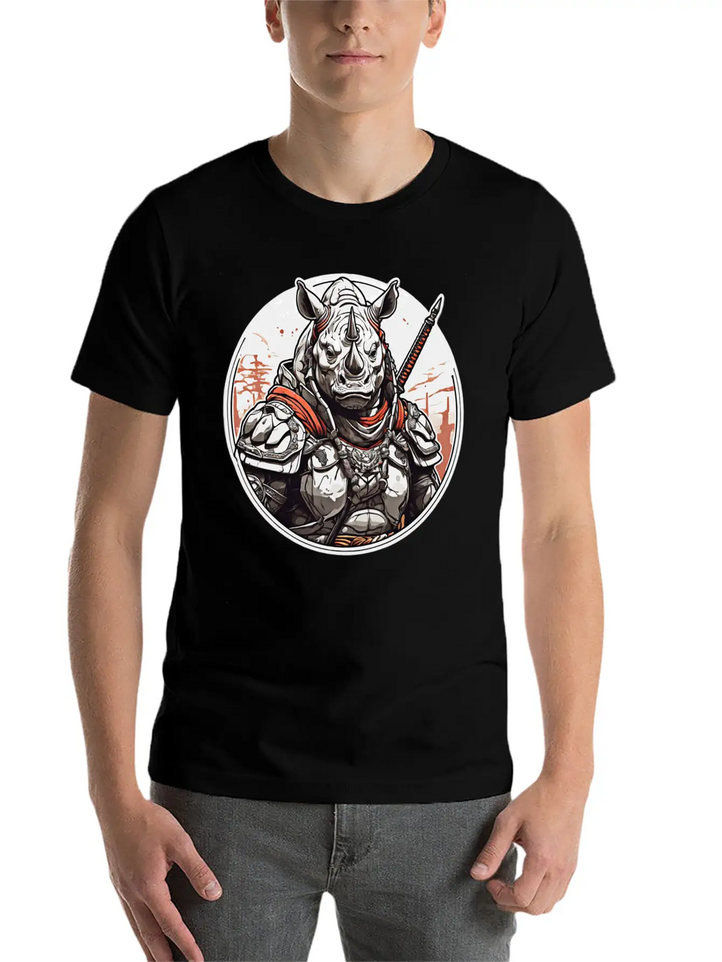 Rhino Design Clothing Apparel T-shirts Stylish Everyday T-Shirt – Unisex Basic Cotton Tee