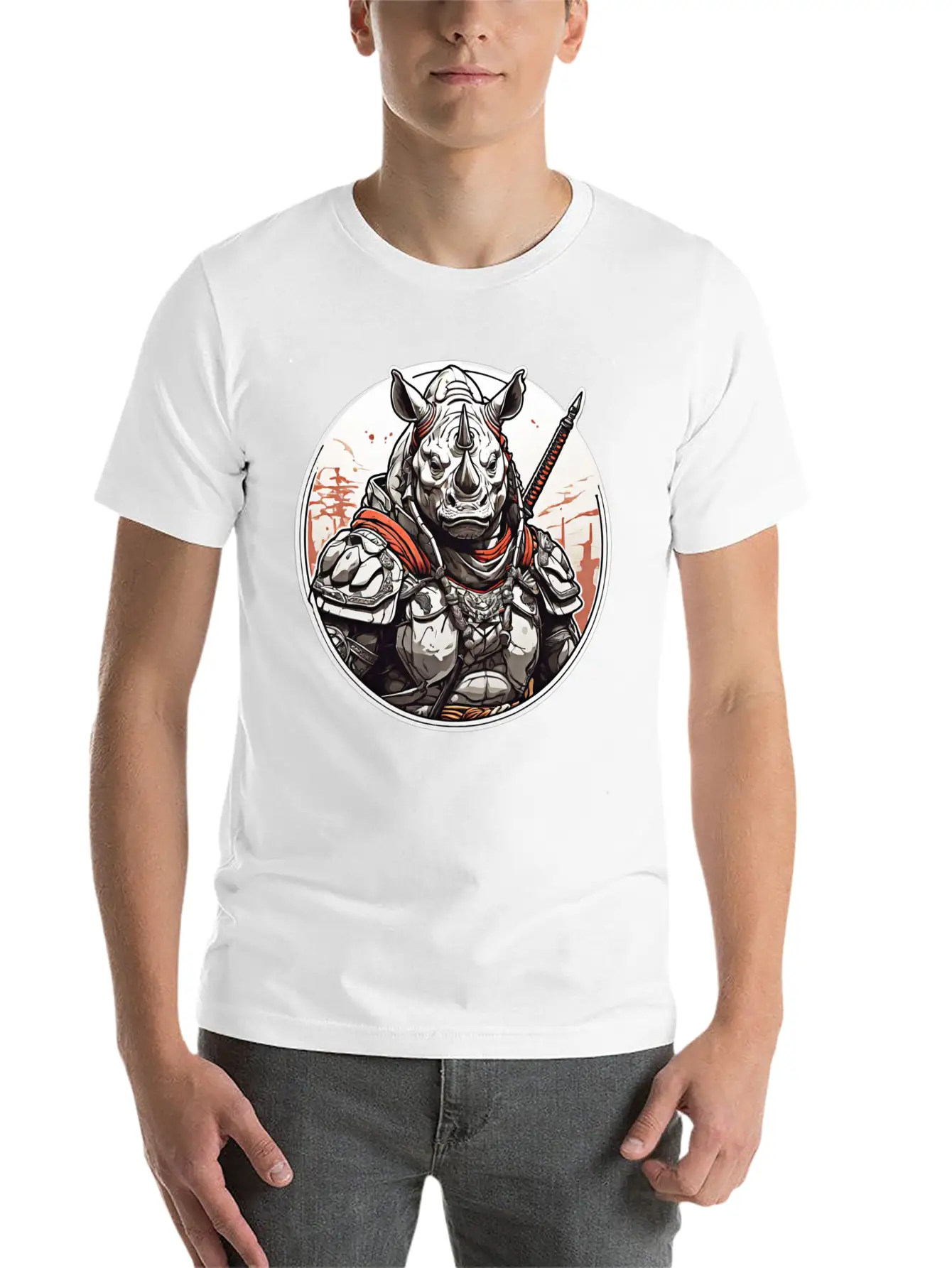 Rhino Design Clothing Apparel T-shirts Stylish Everyday T-Shirt – Unisex Basic Cotton Tee