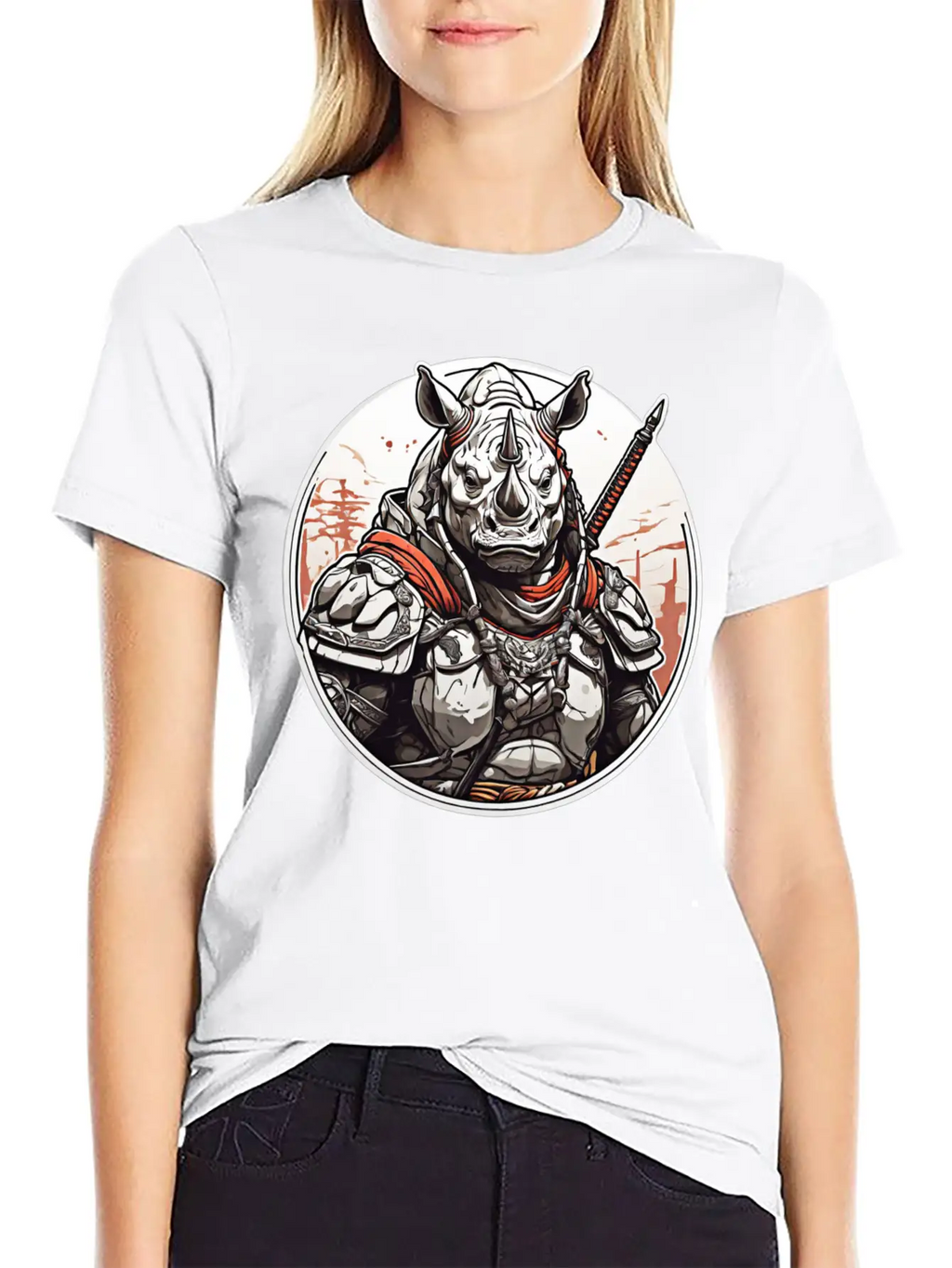 Rhino Design Clothing Apparel T-shirts Stylish Everyday T-Shirt – Unisex Basic Cotton Tee