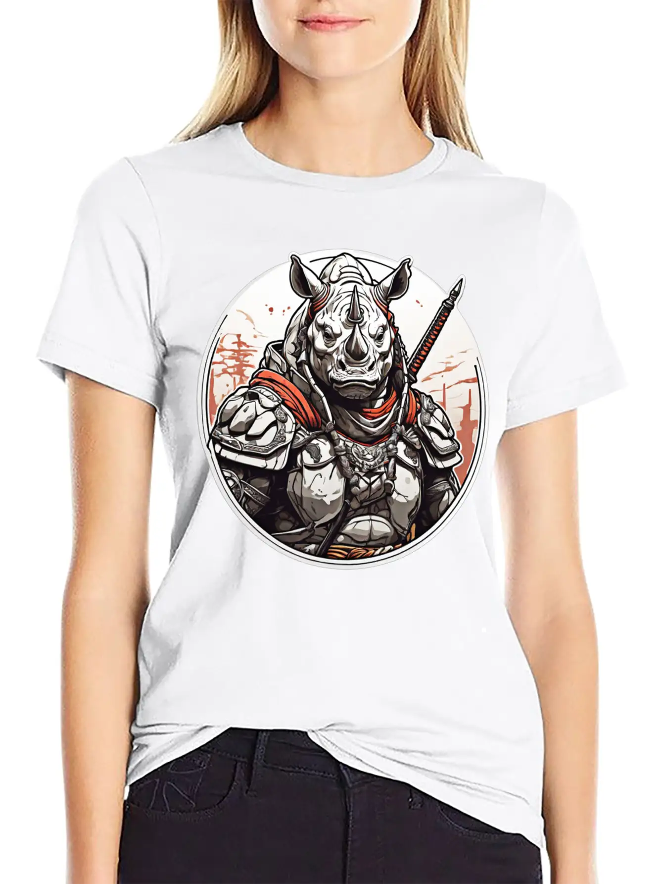 Rhino Design Clothing Apparel T-shirts Stylish Everyday T-Shirt – Unisex Basic Cotton Tee