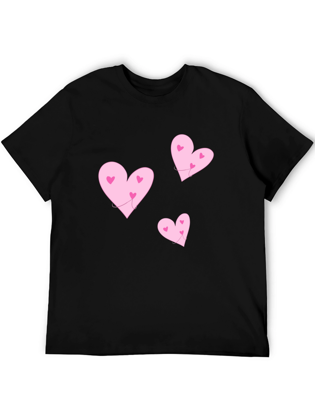 Hearts T-Shirt - Black Crew Neck