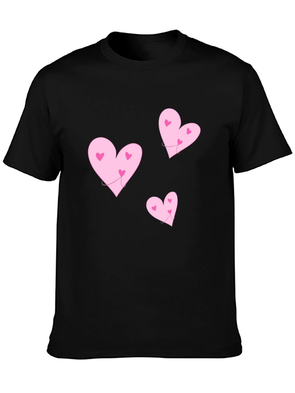 Hearts T-Shirt - Black Crew Neck