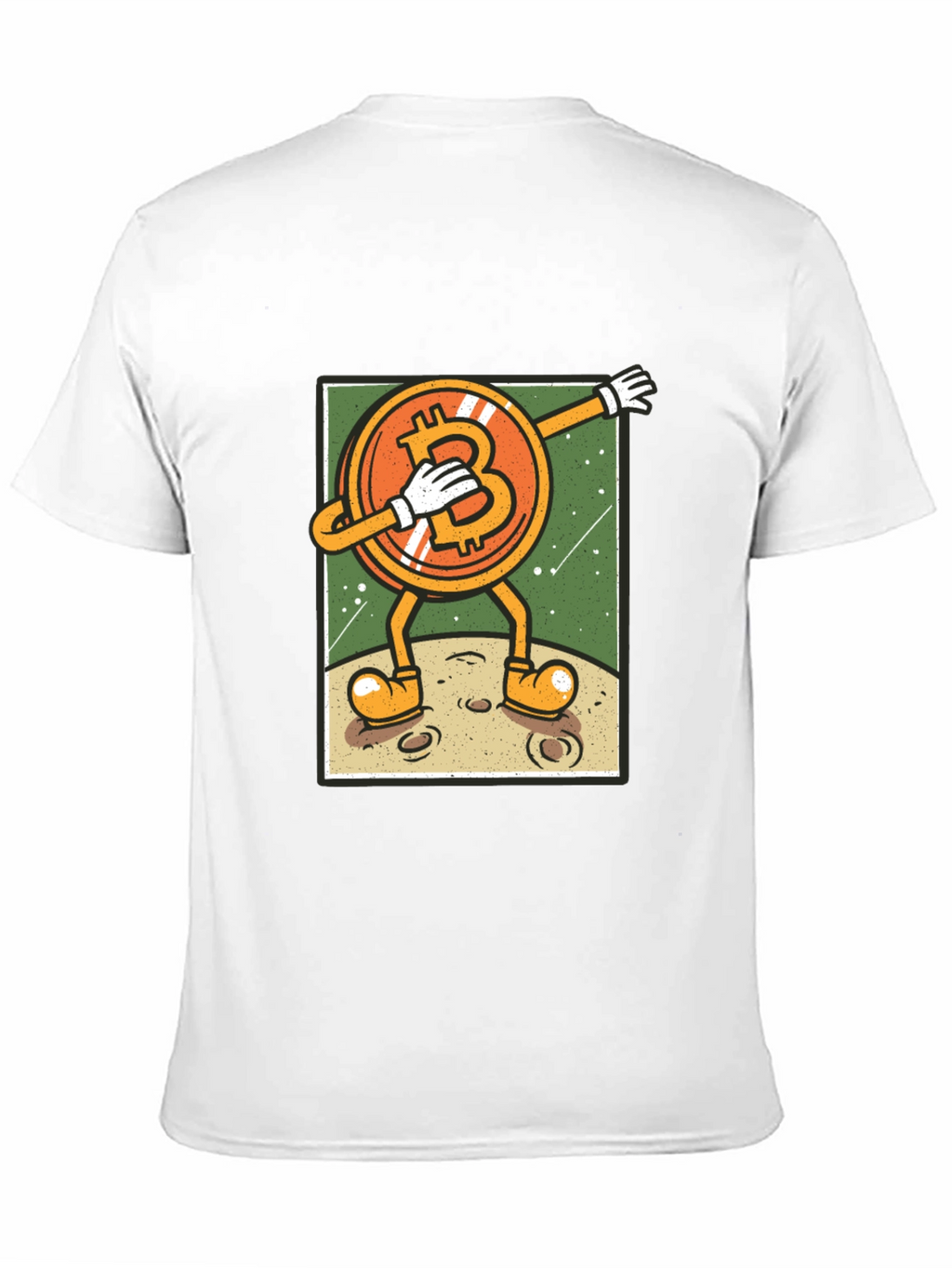 Bitcoin Dabbing to the Moon Graphic Tee