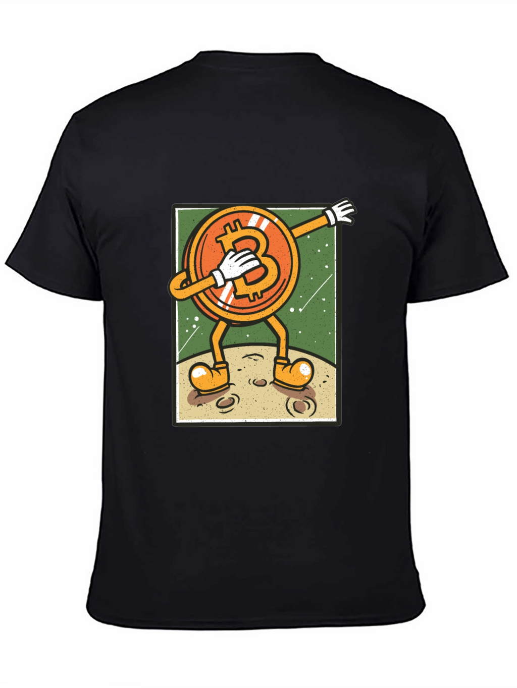 Bitcoin Dabbing to the Moon Graphic Tee