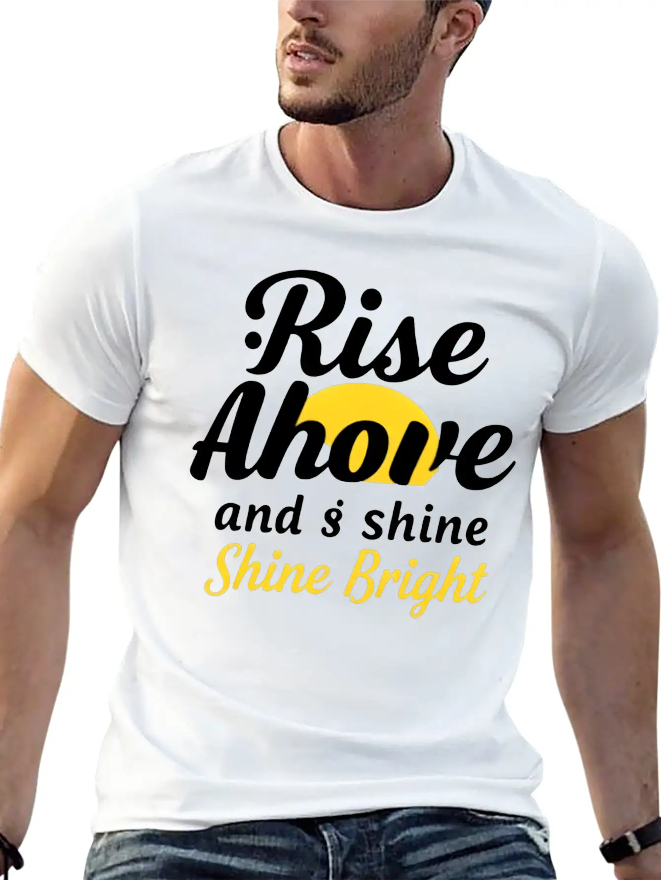 Rise And Shine: Inspirational Design Basic Graphic T-Shirt – Daily Comfort In Soft Cotton