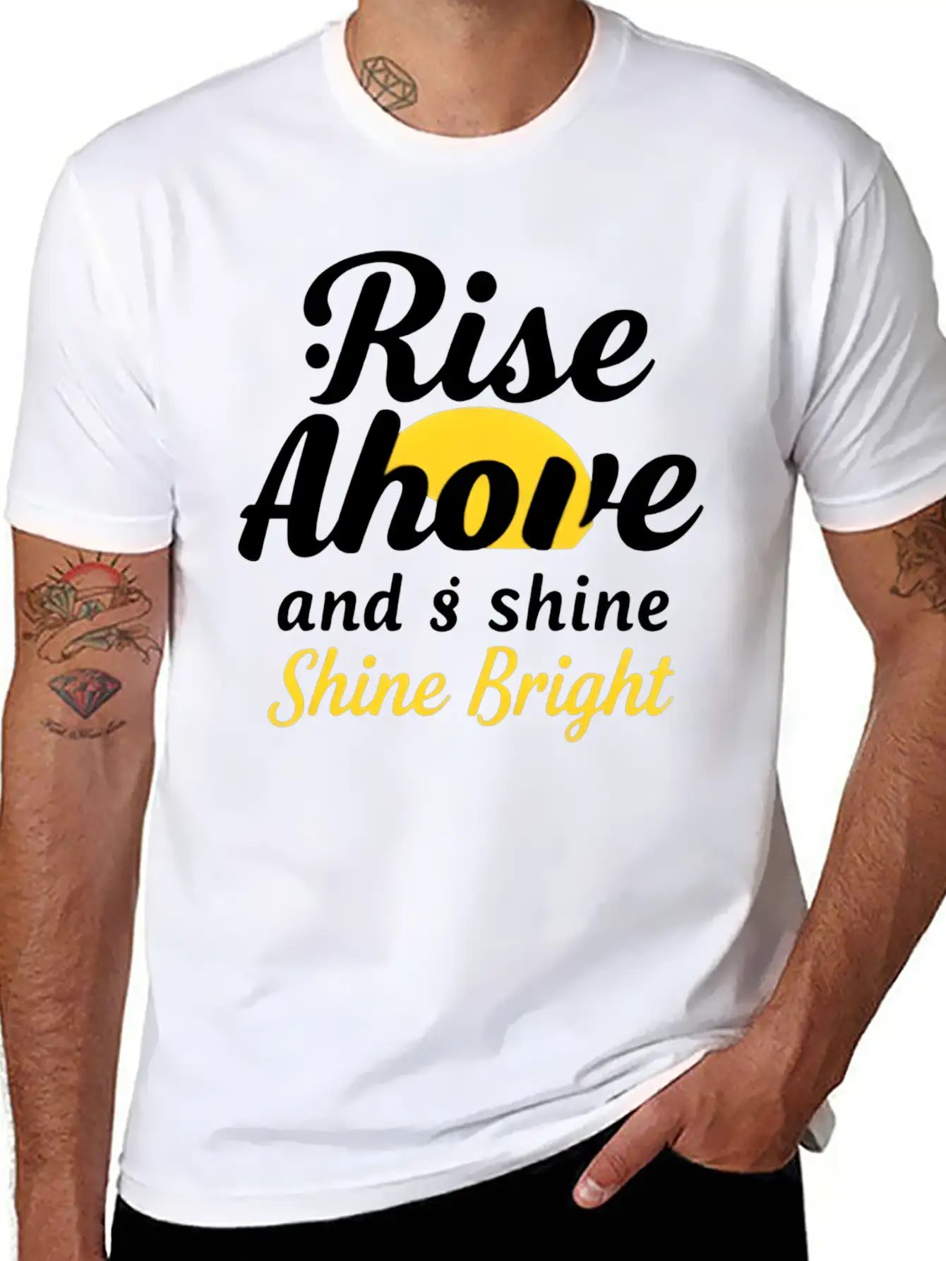 Rise And Shine: Inspirational Design Basic Graphic T-Shirt – Daily Comfort In Soft Cotton