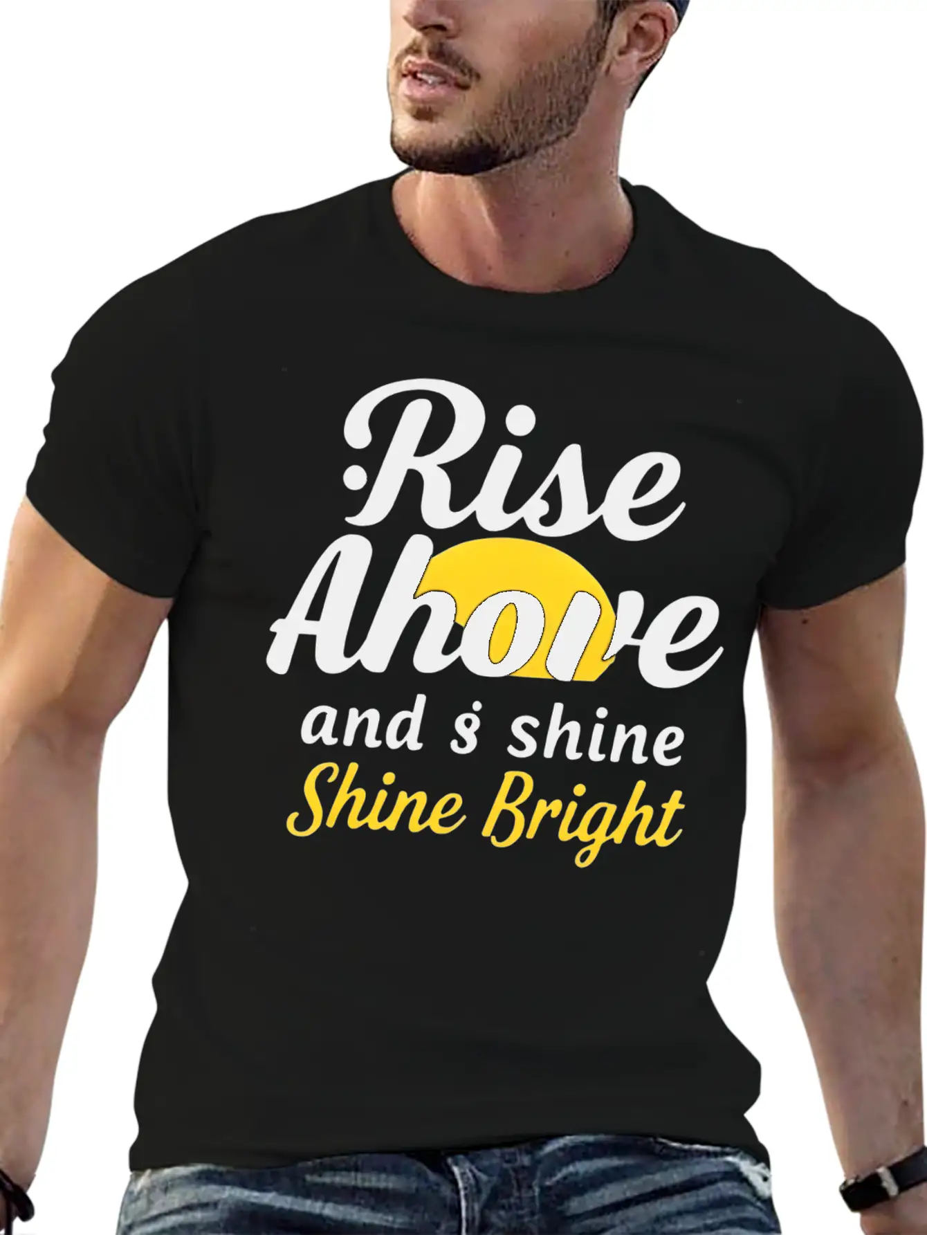 Rise And Shine: Inspirational Design Basic Graphic T-Shirt – Daily Comfort In Soft Cotton