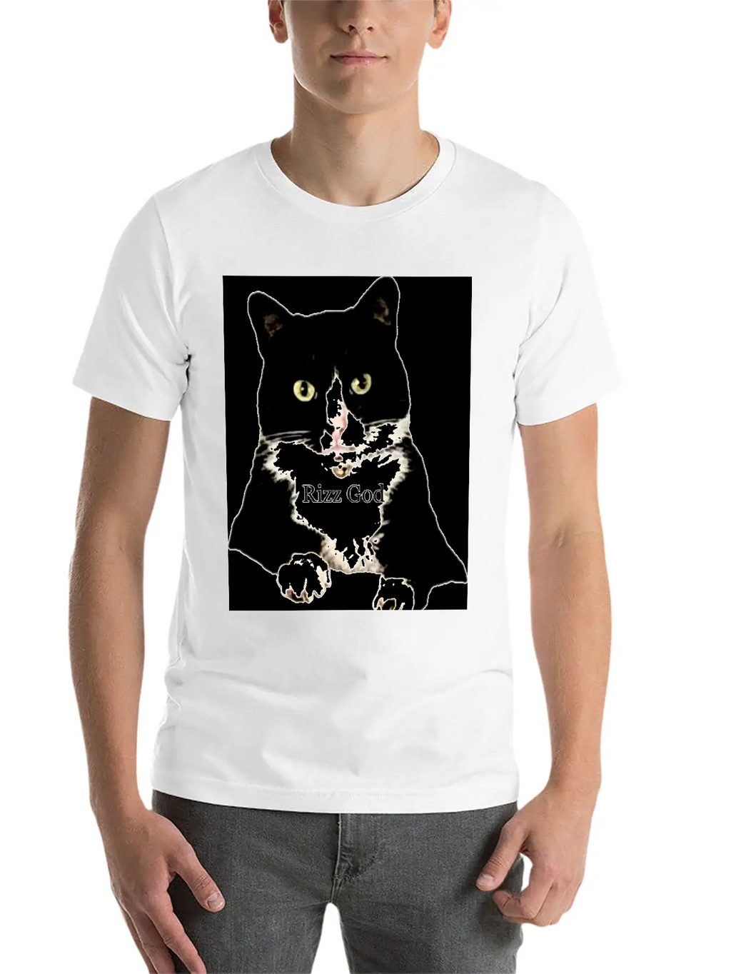 Rizz God Tuxedo Cat Basic Graphic T-Shirt – Daily Comfort In Soft Cotton