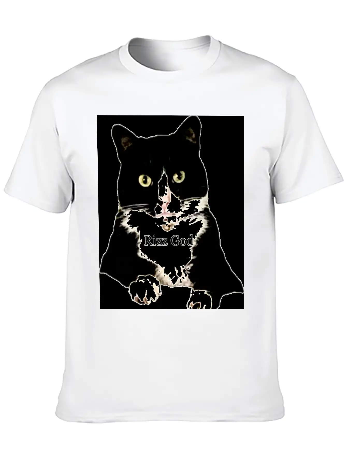 Rizz God Tuxedo Cat Basic Graphic T-Shirt – Daily Comfort In Soft Cotton