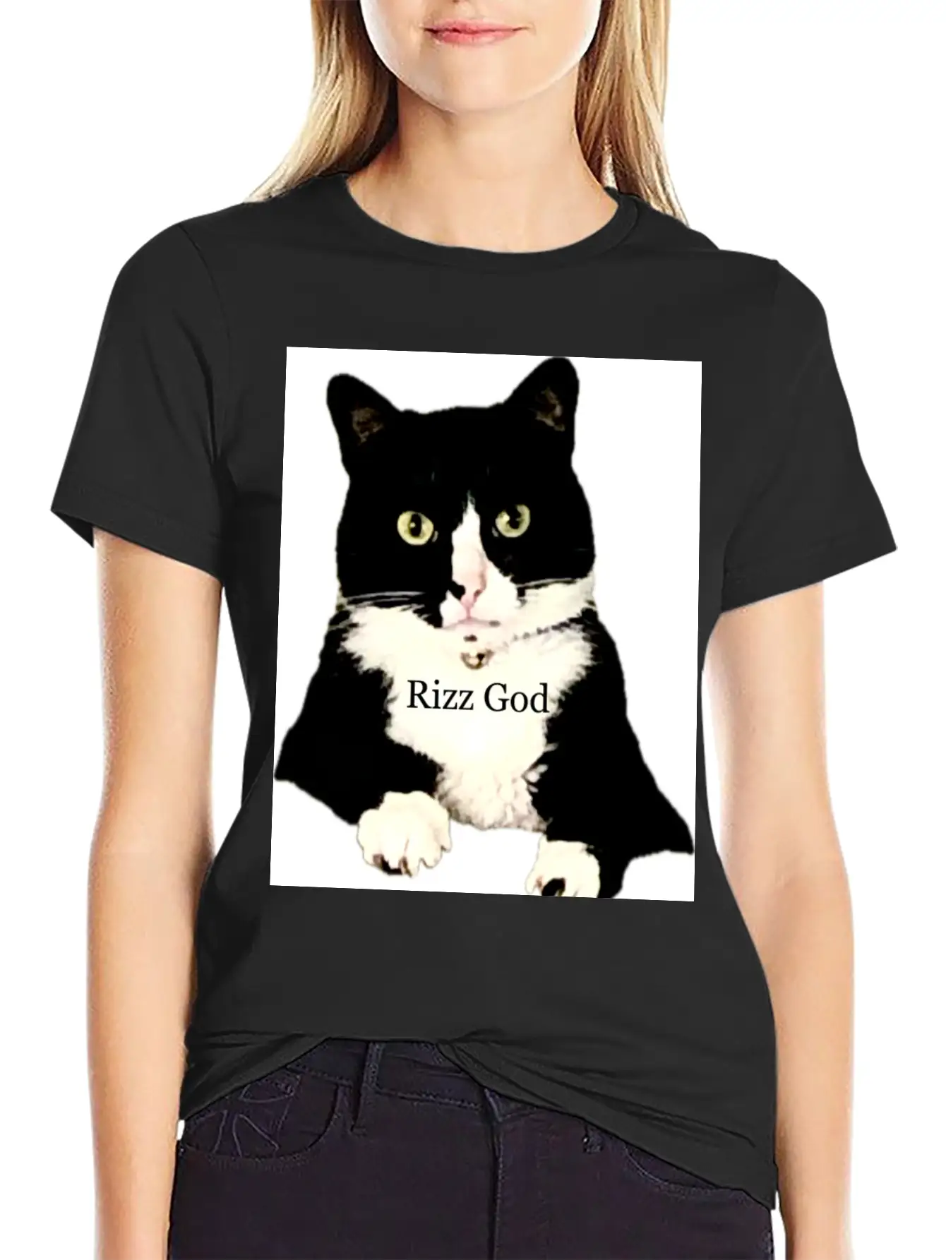 Rizz God Tuxedo Cat Basic Graphic T-Shirt – Daily Comfort In Soft Cotton