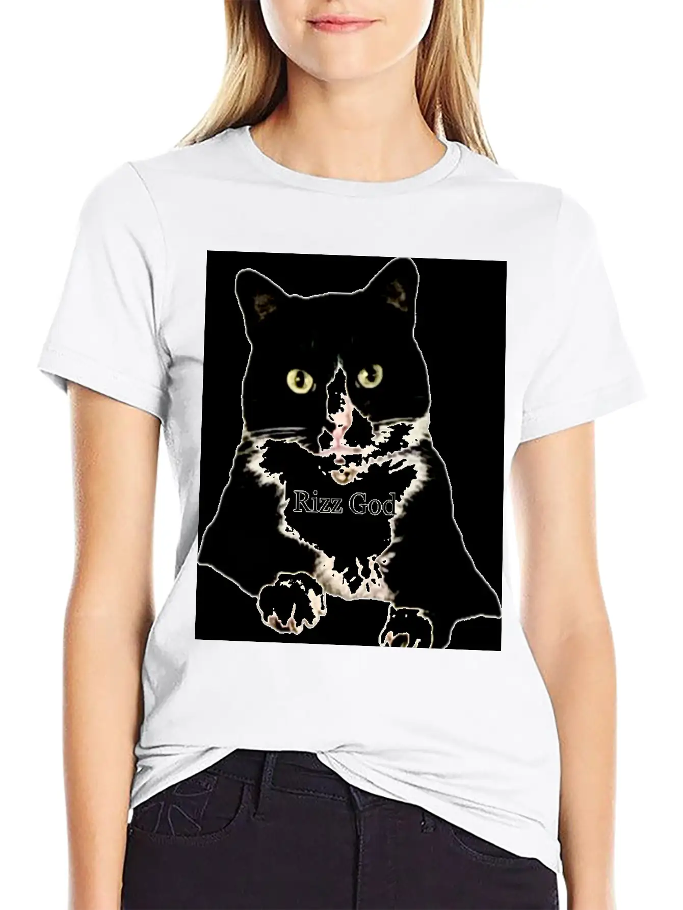 Rizz God Tuxedo Cat Basic Graphic T-Shirt – Daily Comfort In Soft Cotton