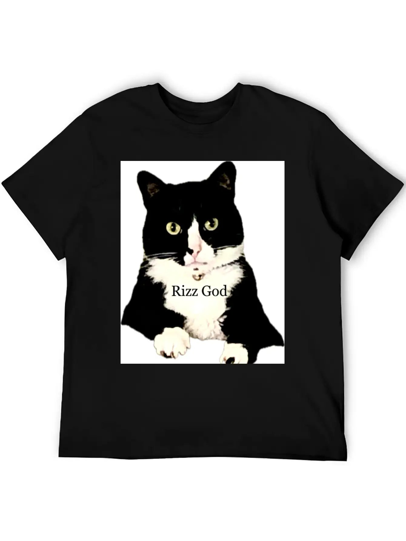 Rizz God Tuxedo Cat Basic Graphic T-Shirt – Daily Comfort In Soft Cotton