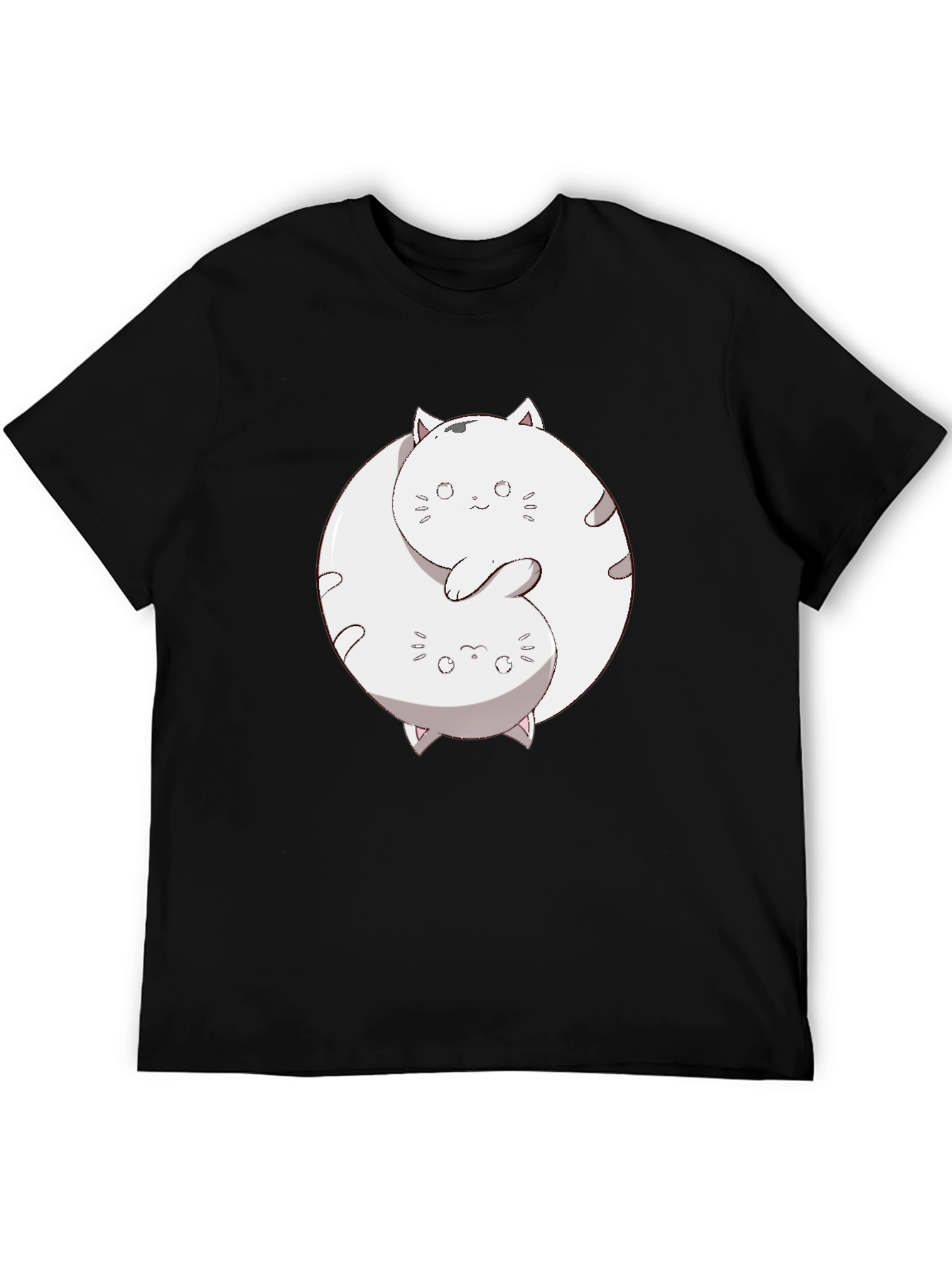 Yin Yang Cats Graphic T-Shirt