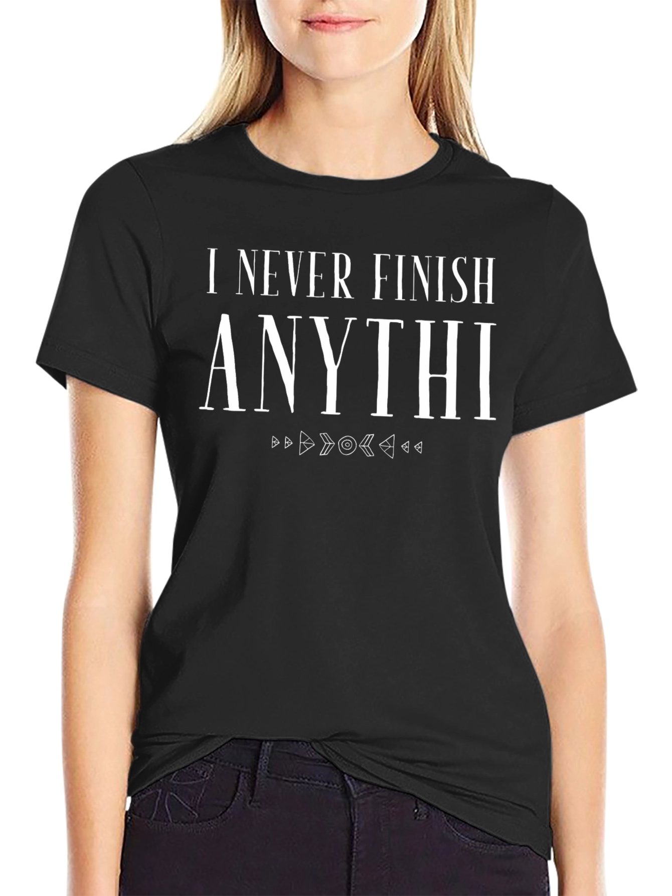 Funny I Never Finish Anythi T-Shirt - Black