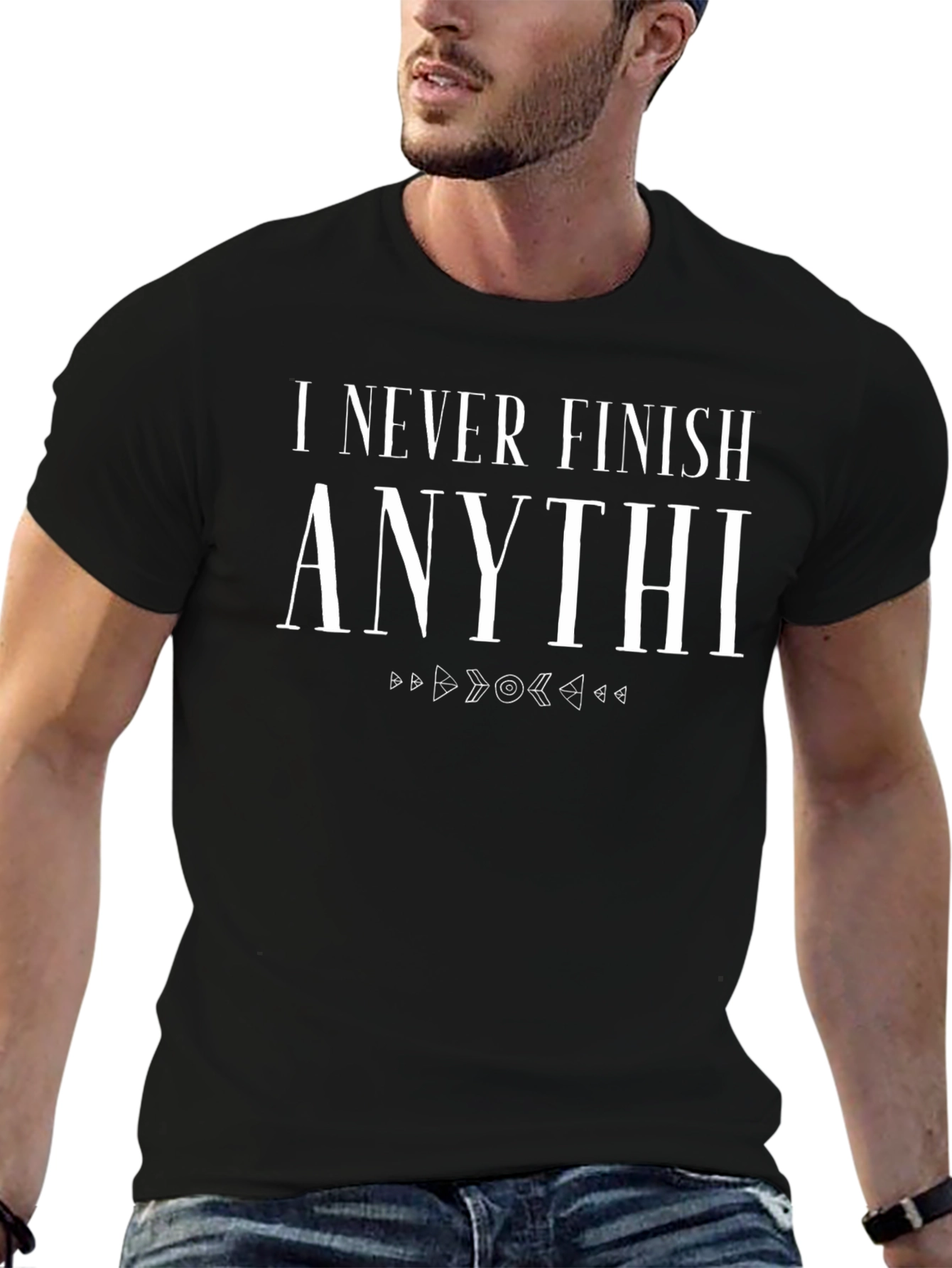 Funny I Never Finish Anythi T-Shirt - Black