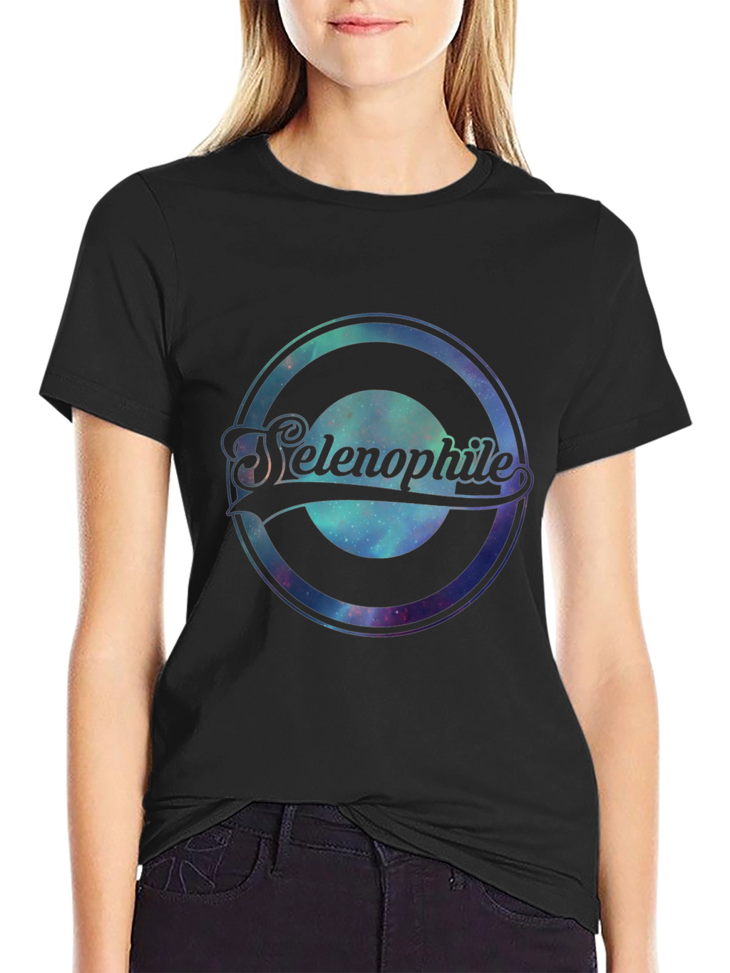 Selenophile Graphic Tee - Black Cotton Comfort