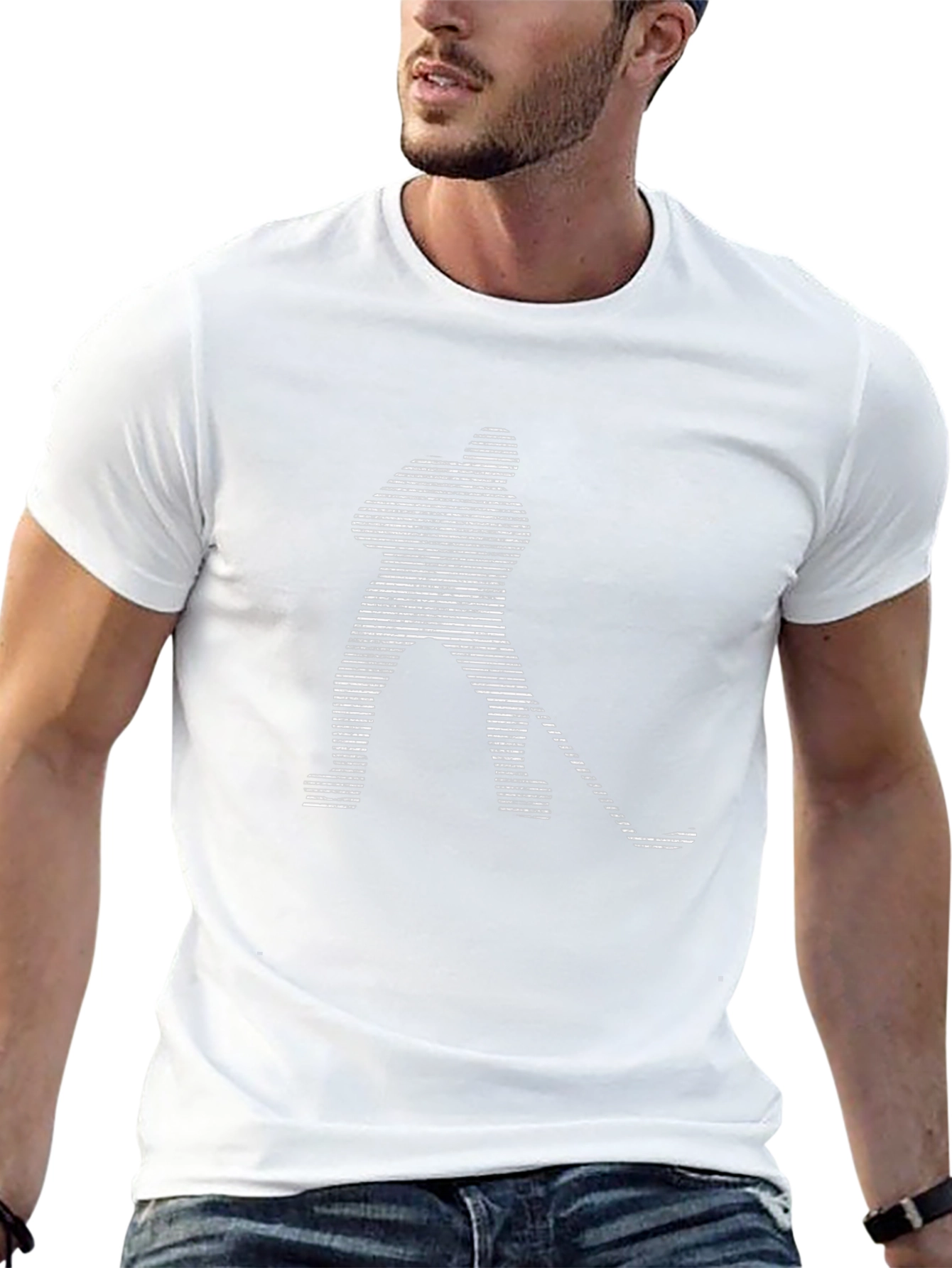 Hockey Player Graphic Black T-Shirt