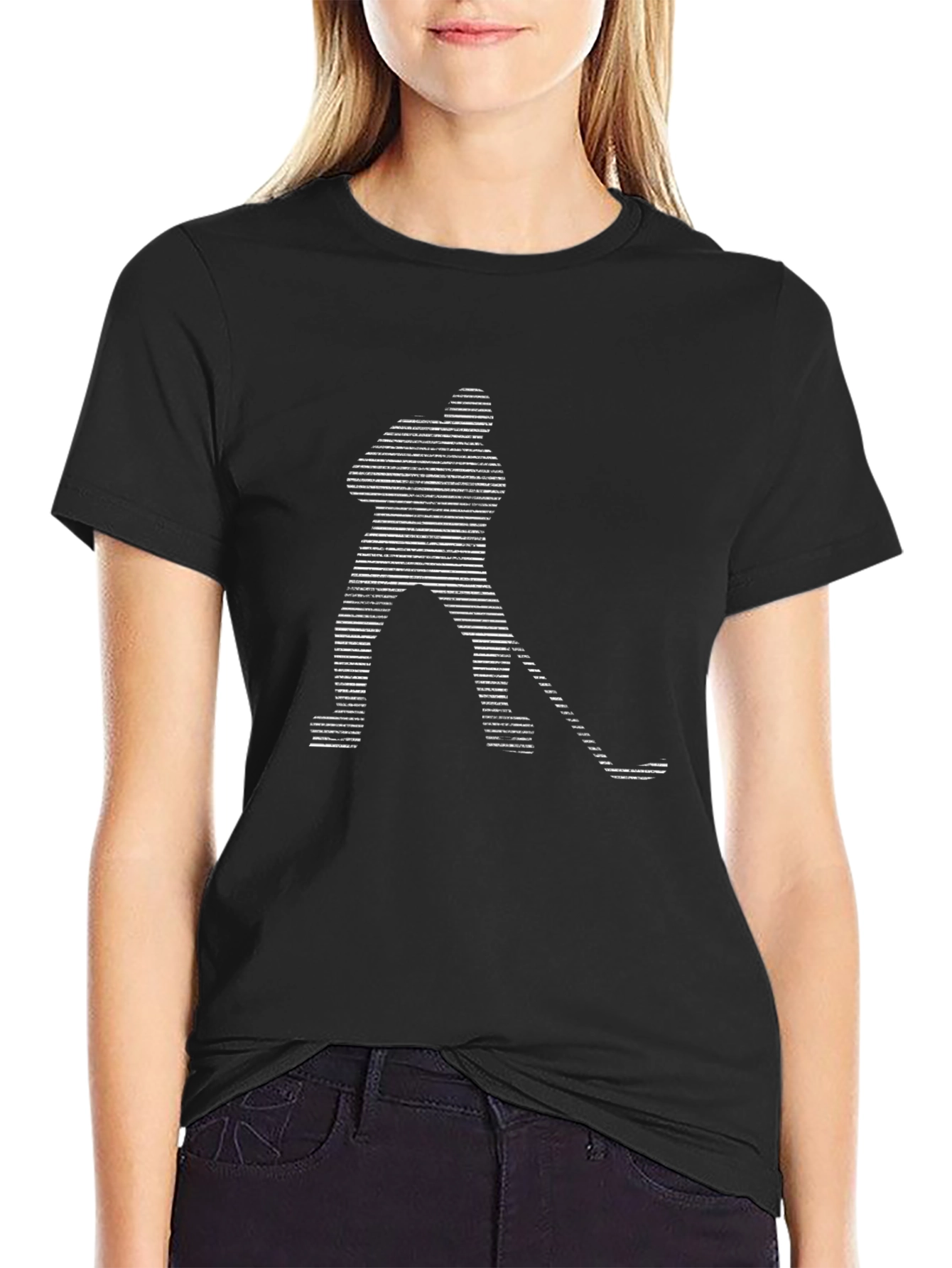 Hockey Player Graphic Black T-Shirt