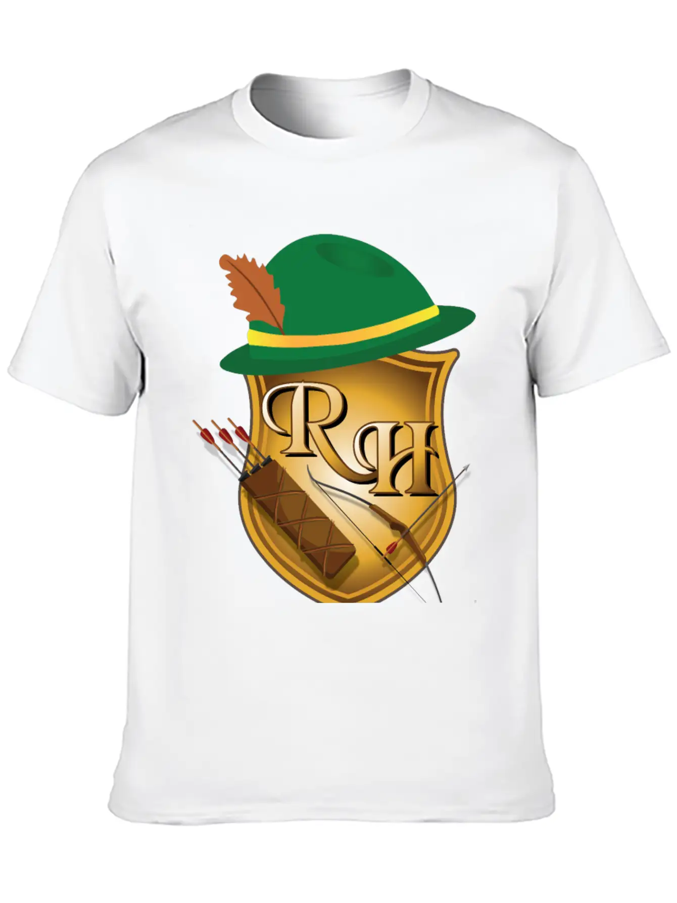 Robin Hood The Archer (and His Items) R&H Letters Unisex Casual T-Shirt – Clean Design For Daily Comfort