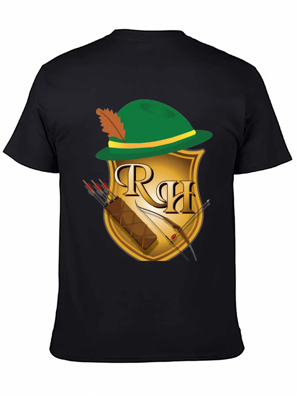 Robin Hood The Archer (and His Items) R&H Letters Unisex Casual T-Shirt – Clean Design For Daily Comfort