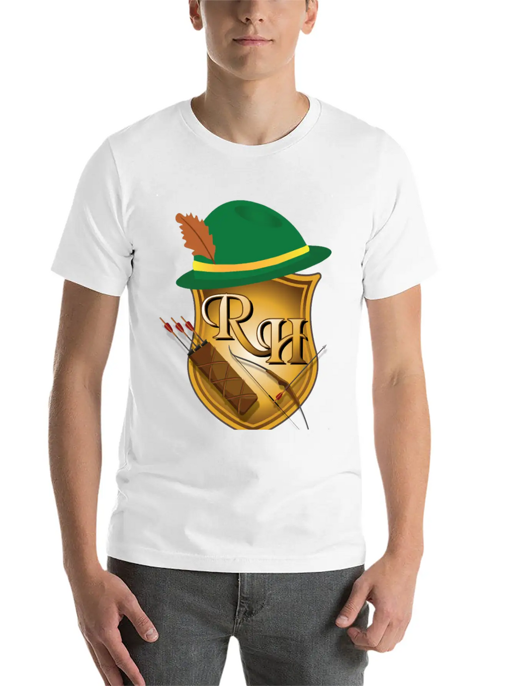 Robin Hood The Archer (and His Items) R&H Letters Unisex Casual T-Shirt – Clean Design For Daily Comfort