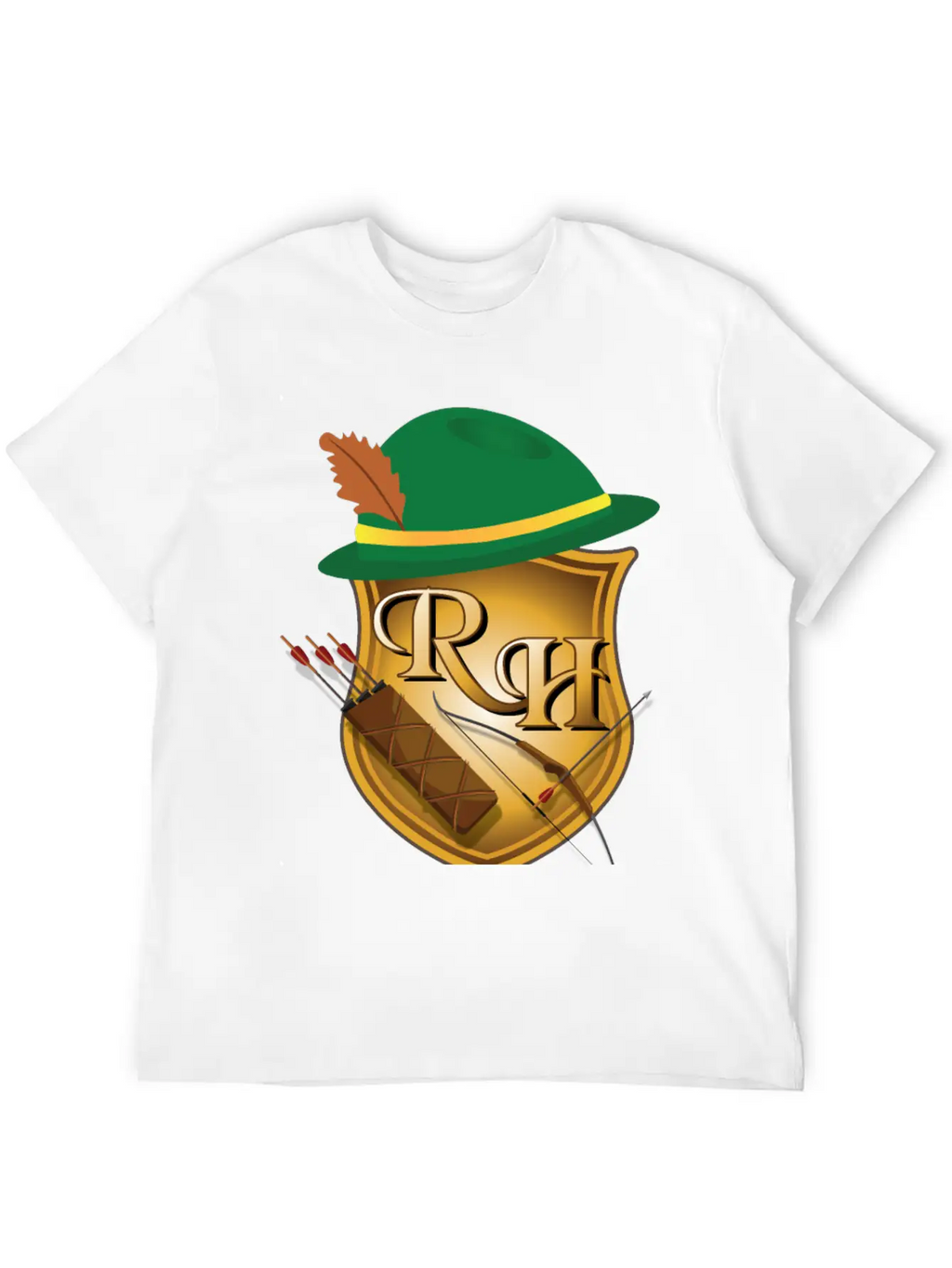 Robin Hood The Archer (and His Items) R&H Letters Unisex Casual T-Shirt – Clean Design For Daily Comfort