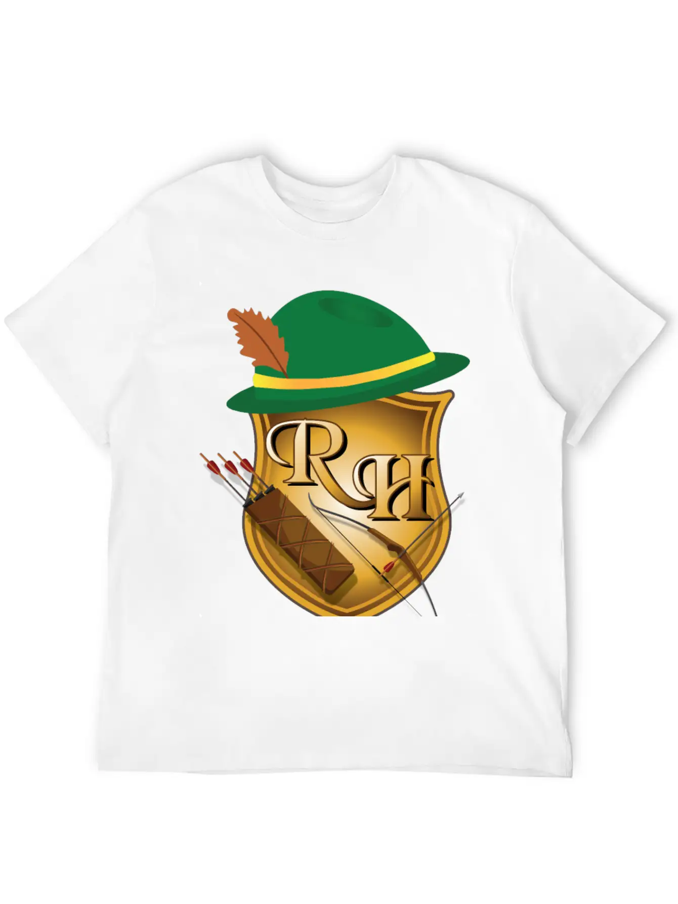 Robin Hood The Archer (and His Items) R&H Letters Unisex Casual T-Shirt – Clean Design For Daily Comfort