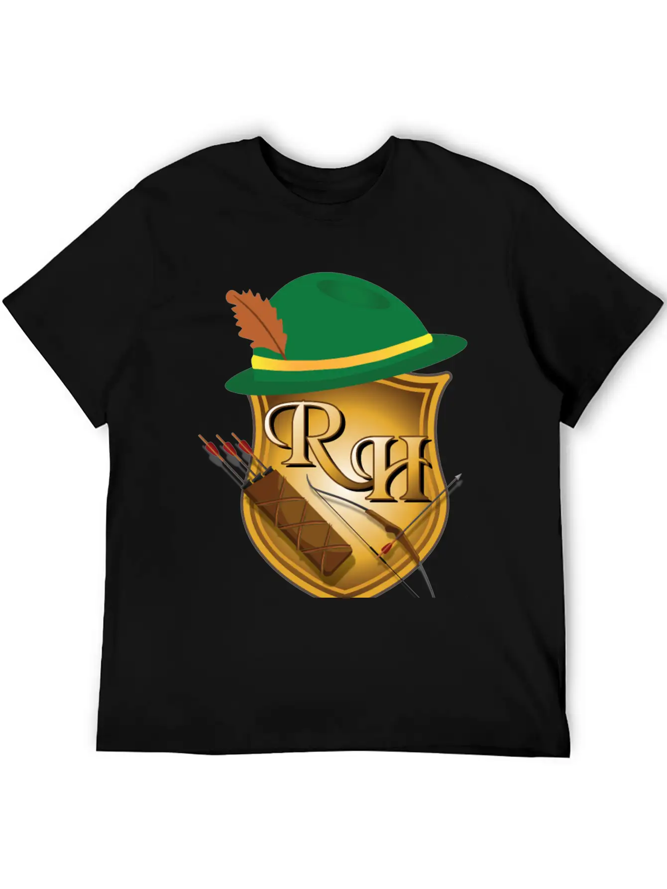 Robin Hood The Archer (and His Items) R&H Letters Unisex Casual T-Shirt – Clean Design For Daily Comfort