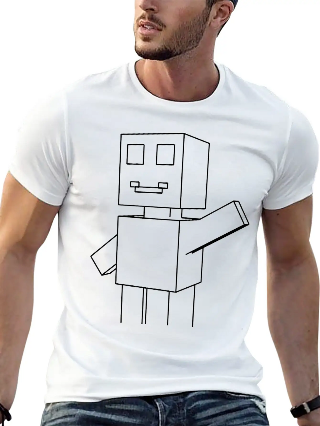 Roboman Hand Up Relaxed Everyday Tee – Lightweight And Durable Cotton