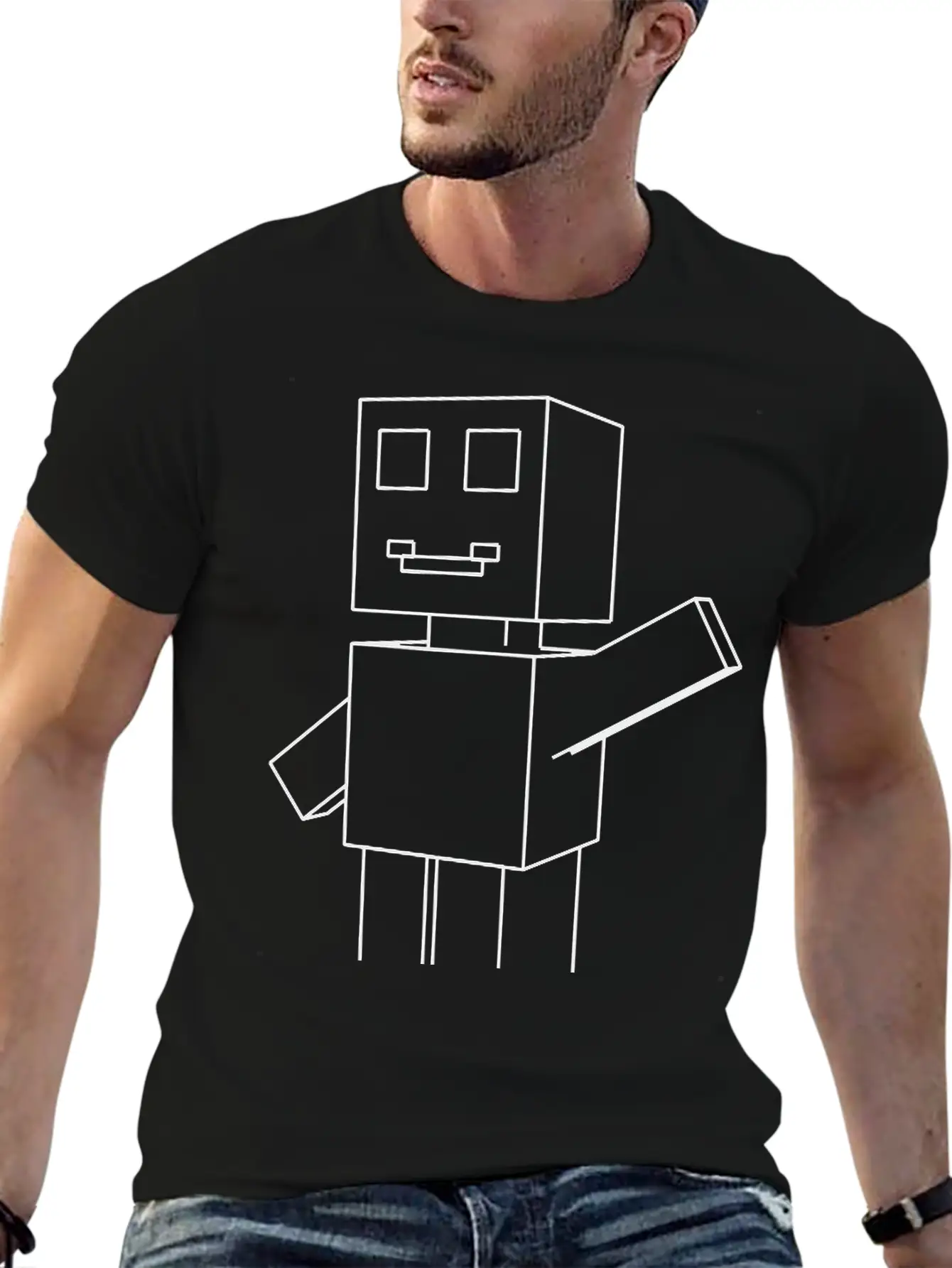 Roboman Hand Up Relaxed Everyday Tee – Lightweight And Durable Cotton