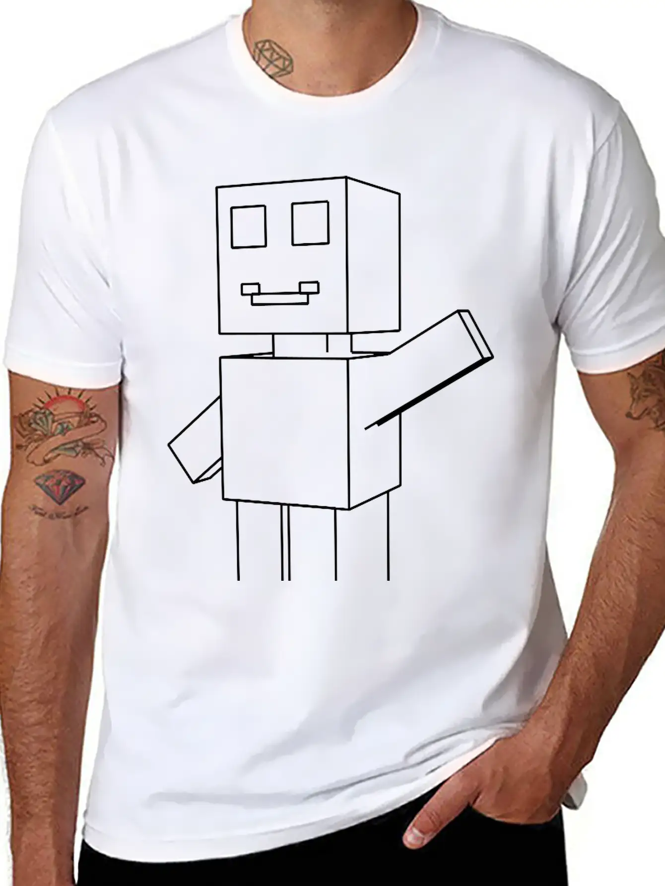 Roboman Hand Up Relaxed Everyday Tee – Lightweight And Durable Cotton