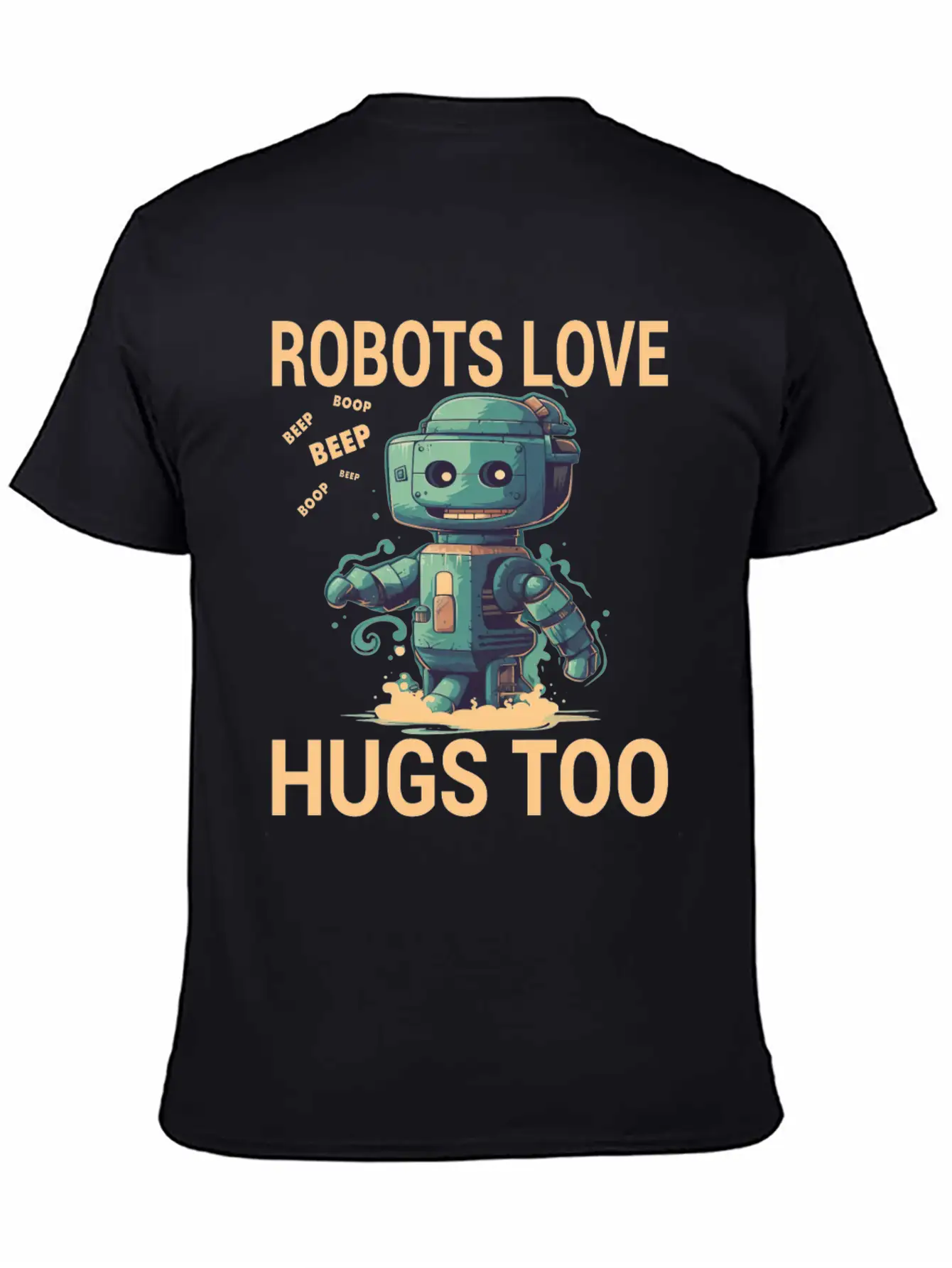 Robots Love Hugs Too For A Robot Fan And Essential Cotton Tee For Daily Outfits – Unisex Style