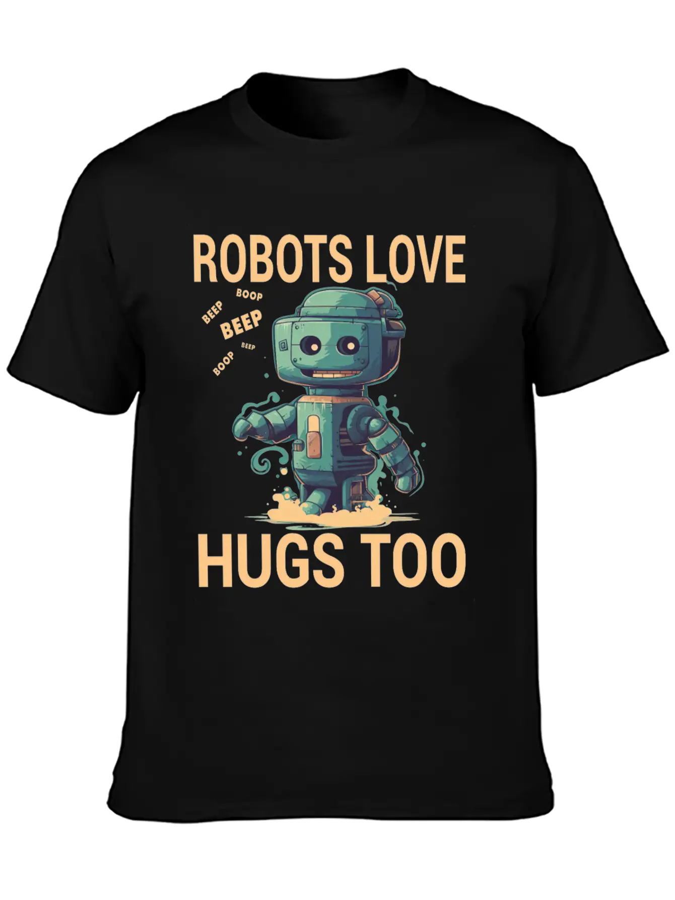 Robots Love Hugs Too For A Robot Fan And Essential Cotton Tee For Daily Outfits – Unisex Style
