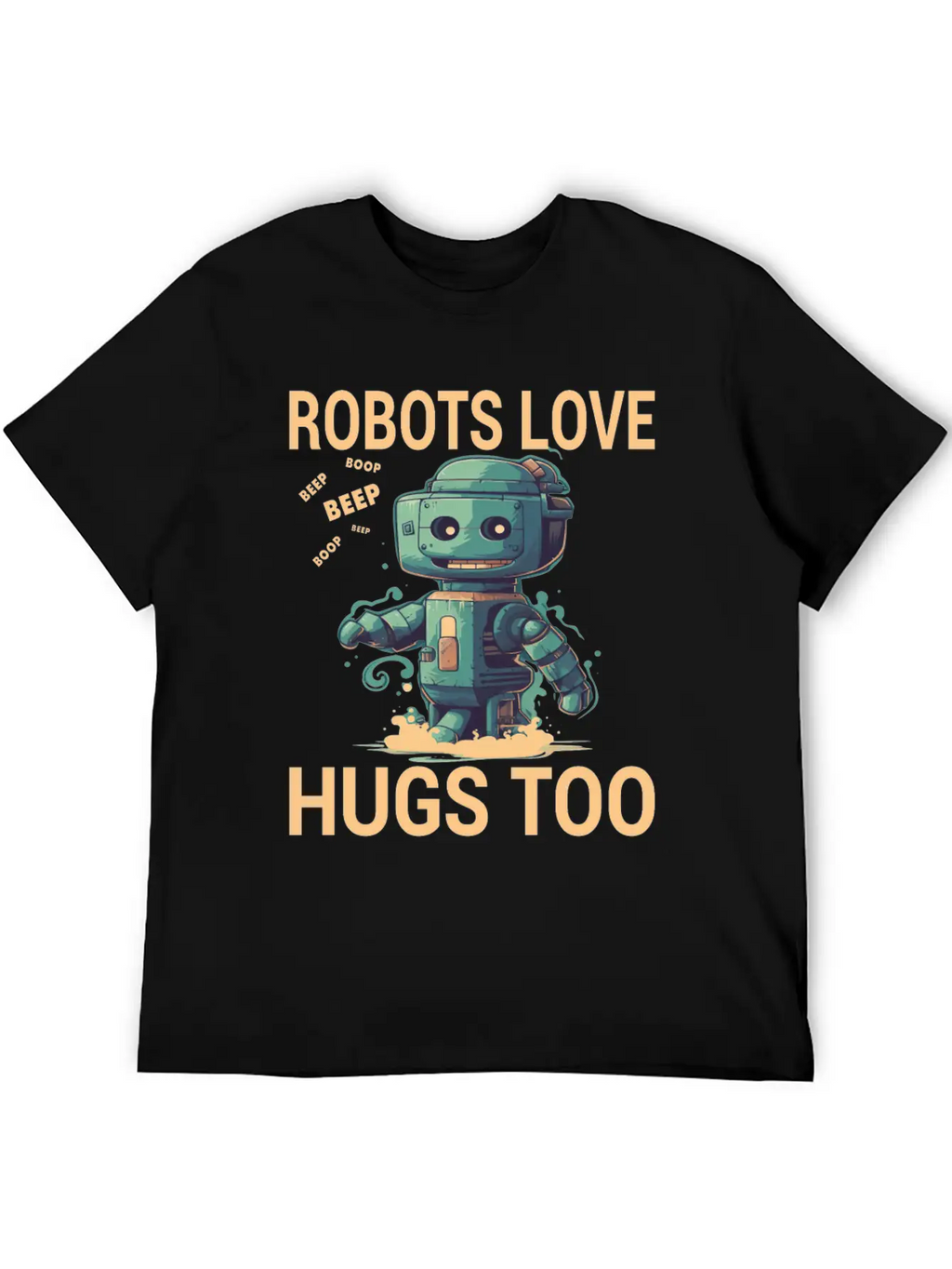 Robots Love Hugs Too For A Robot Fan And Essential Cotton Tee For Daily Outfits – Unisex Style