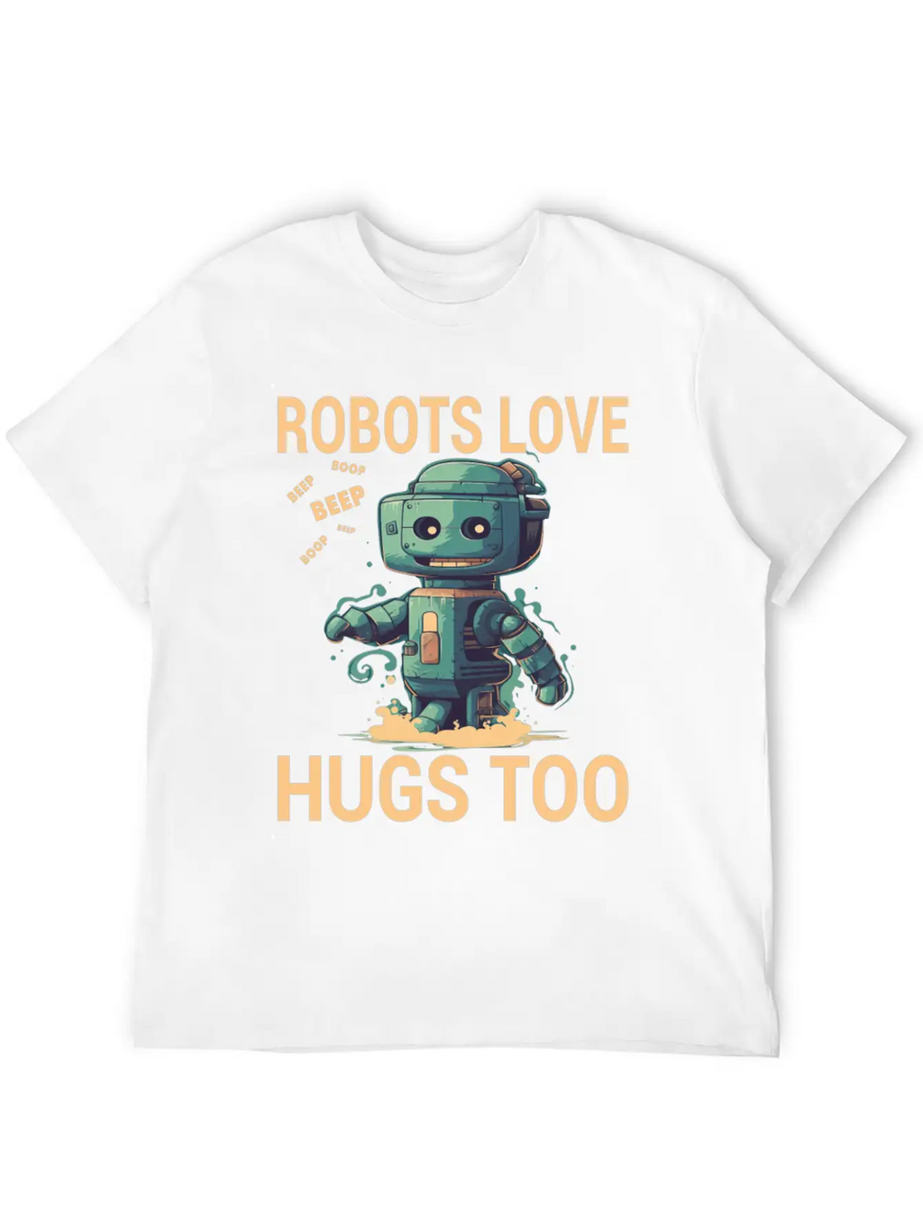 Robots Love Hugs Too For A Robot Fan And Essential Cotton Tee For Daily Outfits – Unisex Style