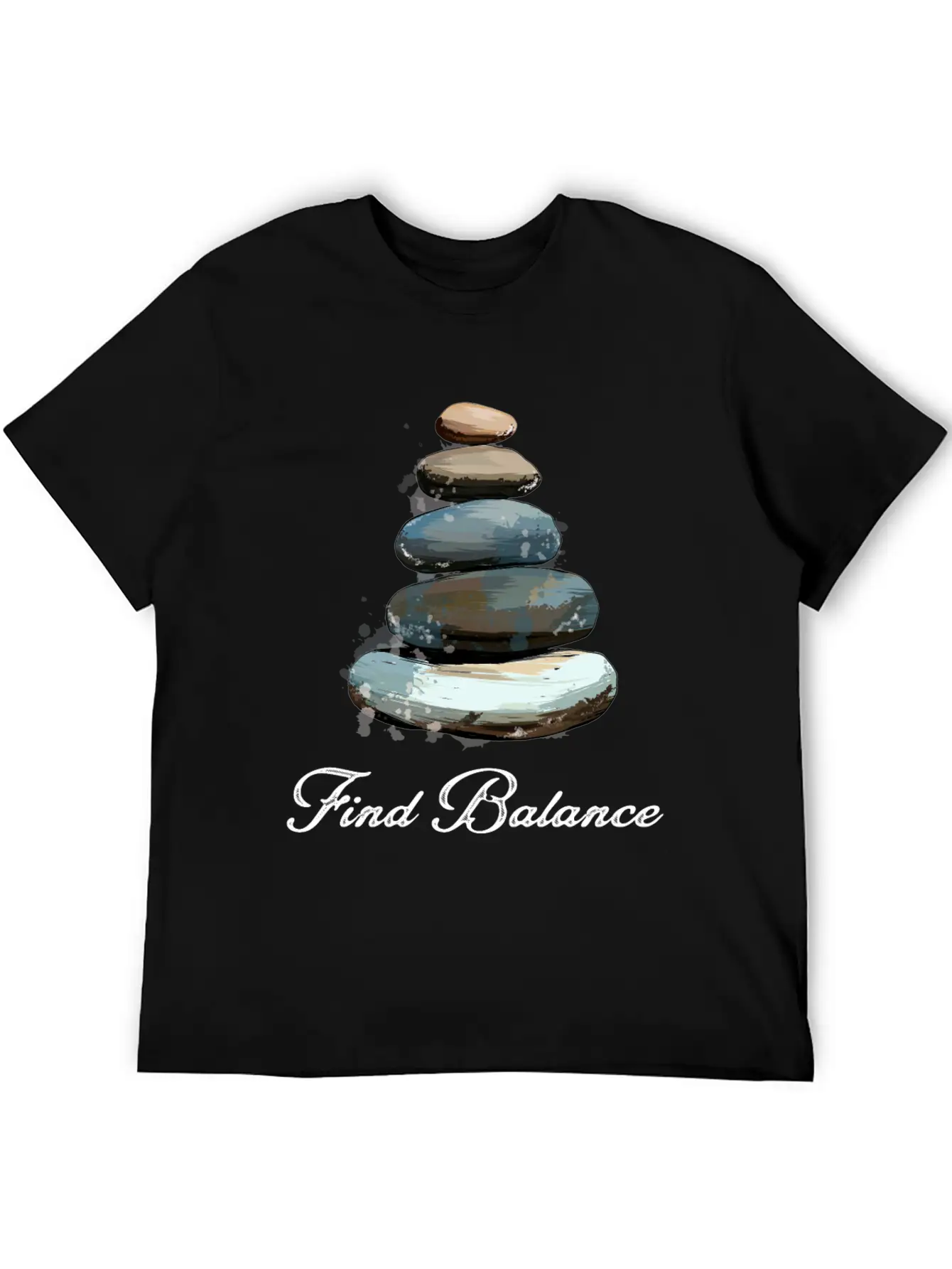 Rock Balancing Stone Stacking Balance Relaxed Everyday Tee – Lightweight And Durable Cotton