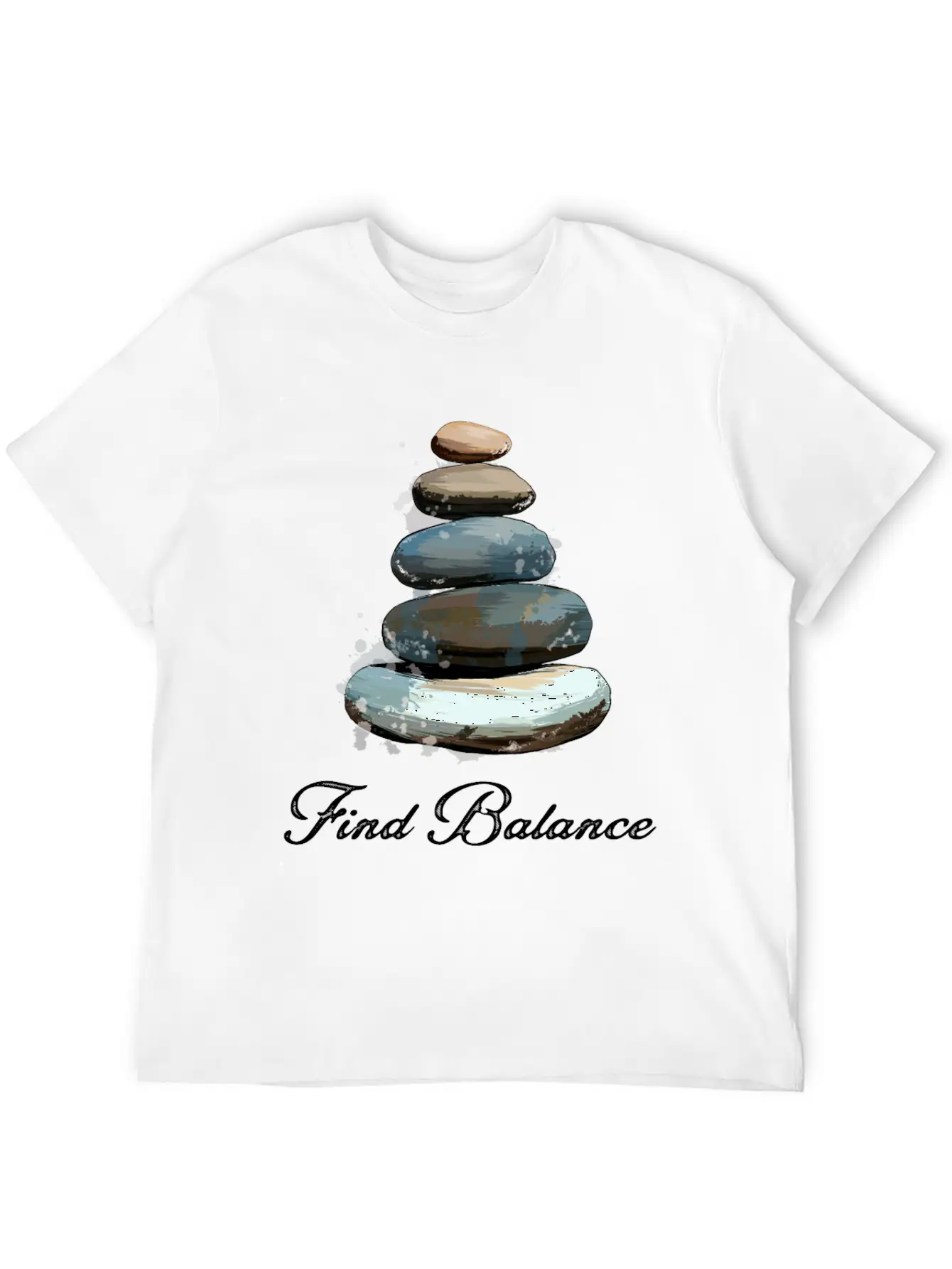 Rock Balancing Stone Stacking Balance Relaxed Everyday Tee – Lightweight And Durable Cotton