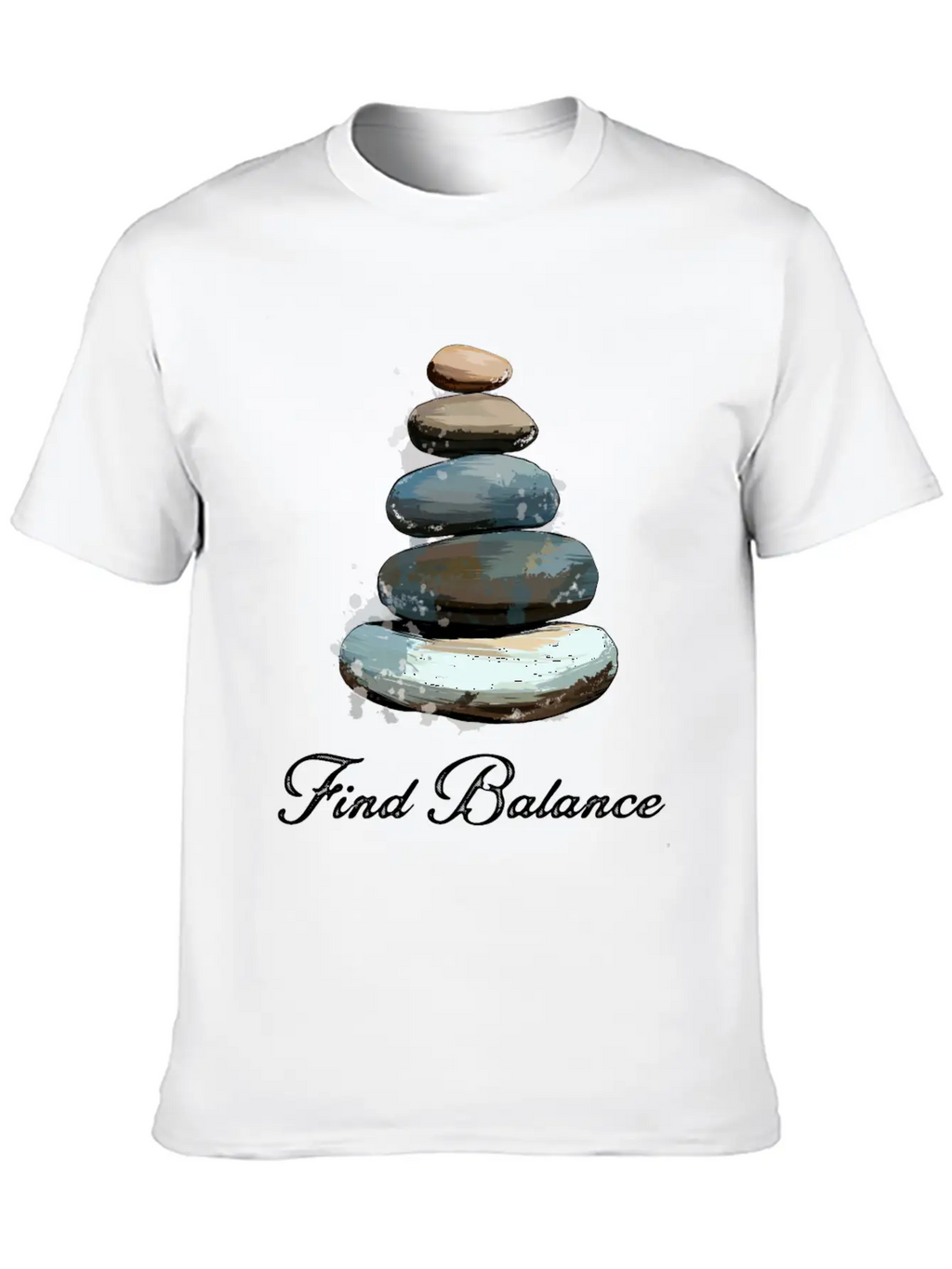 Rock Balancing Stone Stacking Balance Relaxed Everyday Tee – Lightweight And Durable Cotton