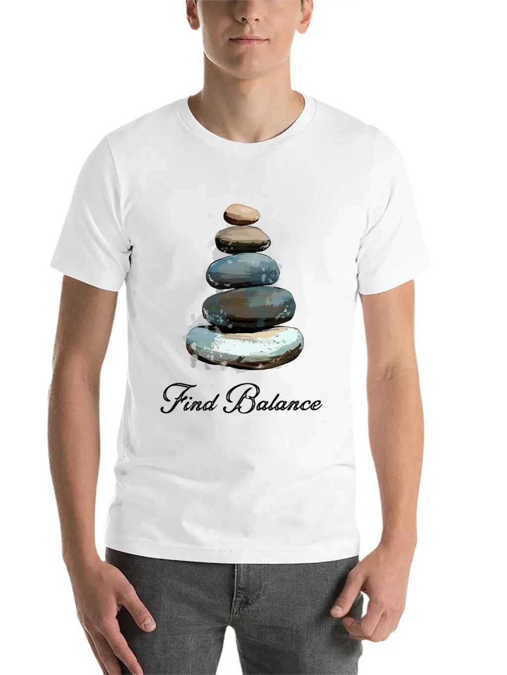 Rock Balancing Stone Stacking Balance Relaxed Everyday Tee – Lightweight And Durable Cotton