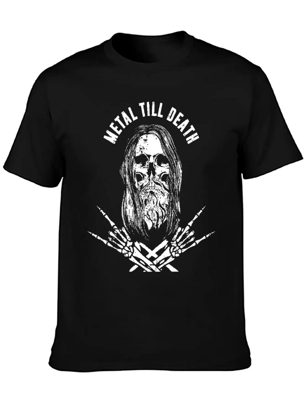 Rock Heavy Metal Till Death - Bearded Skull Metalh Timeless Short Sleeve Tee – Comfy And Minimalist Design